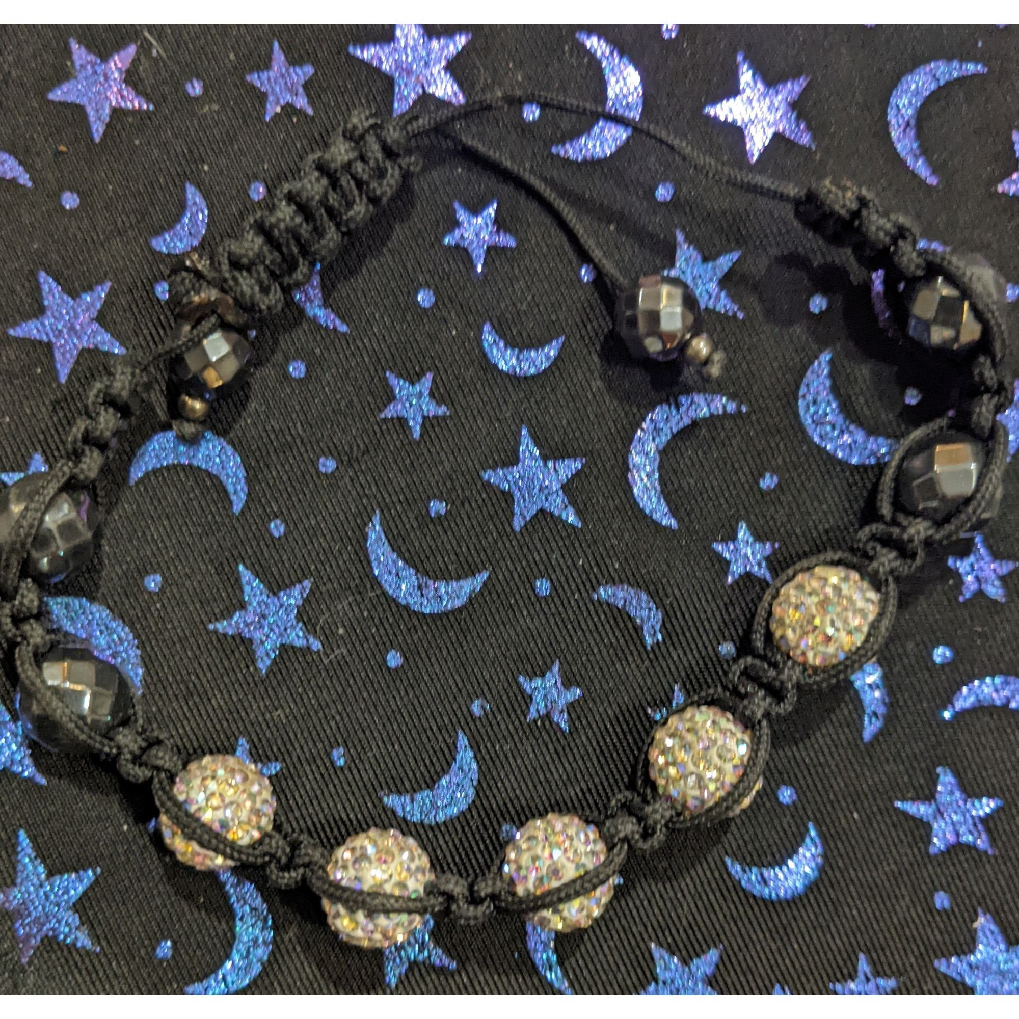 Other Black Aurora Borealis Beaded Shambala Bracelet Size ONE SIZE - 7 Thumbnail