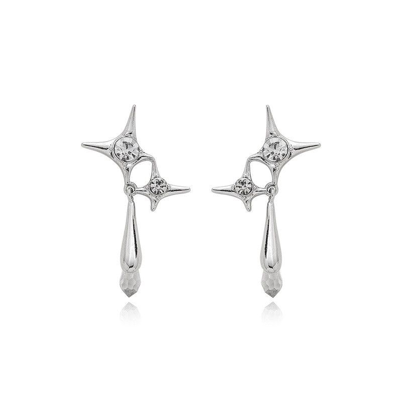 Jewelry Star New Trend Earrings One Pairs Chrome Jewelry Size ONE SIZE - 5 Thumbnail