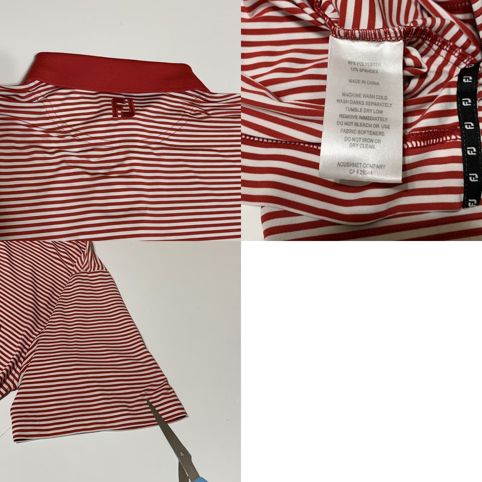 Footjoy FootJoy Mens Red Striped Stretch Short Sleeve Polo Shirt XL Golf Shirt Footjoy Polo Shirt Mens Red Striped Short Sleeve Polo Shirt XL Size US XL / EU 56 / 4 - 8 Thumbnail