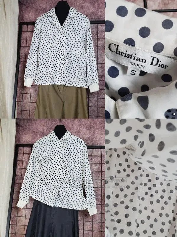 Dior Dior Polka Dot Long Sleeve Blouse for Women . Size S / US 4 / IT 40 - 1 Thumbnail