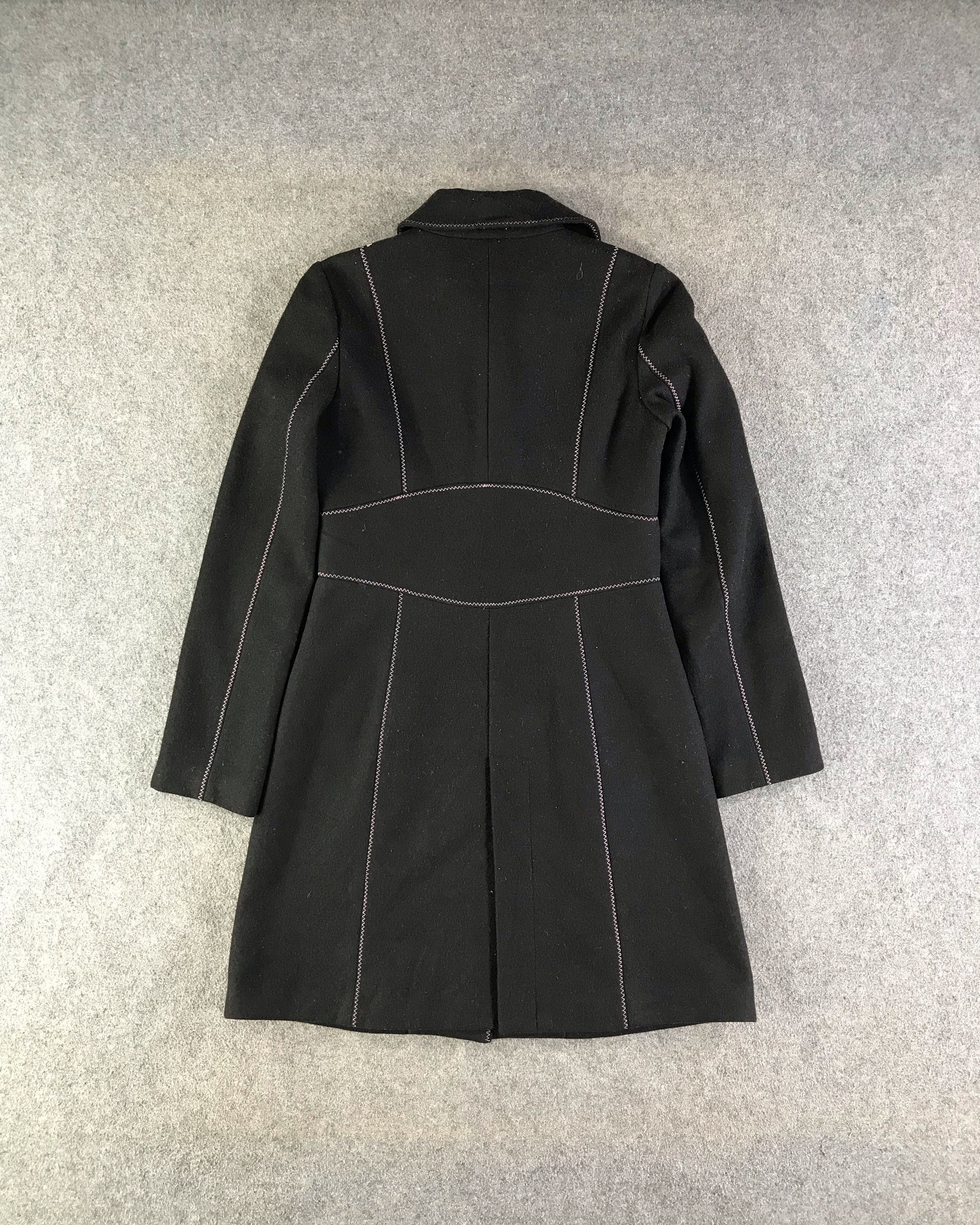 Japanese Brand Cynthia Rowley Black Stitched Coat Jacket -JC188 Size S / US 4 / IT 40 - 3 Thumbnail