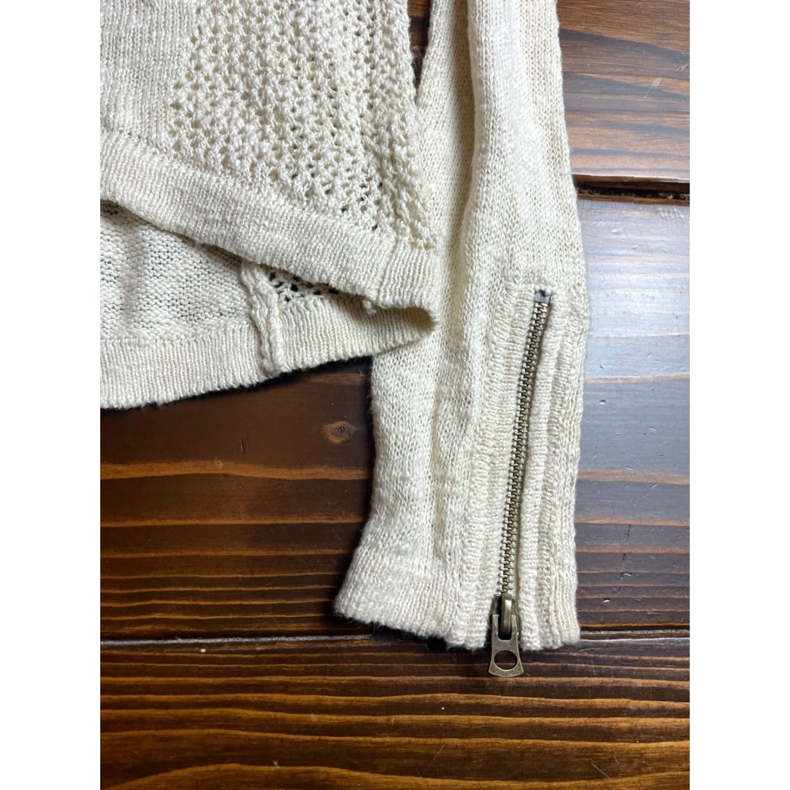 Lucky Brand Lucky Brand Sweater Shirt Cardigan Women XS Ivory Cream Linen Blend Full Zip Regular Size XS / US 0-2 / IT 36-38 - 5 Thumbnail