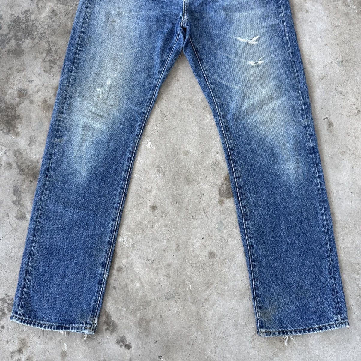 Japanese Brand W35 Vintage S002 Faded Ripped Denim Jean Pants Size US 35 - 3 Thumbnail
