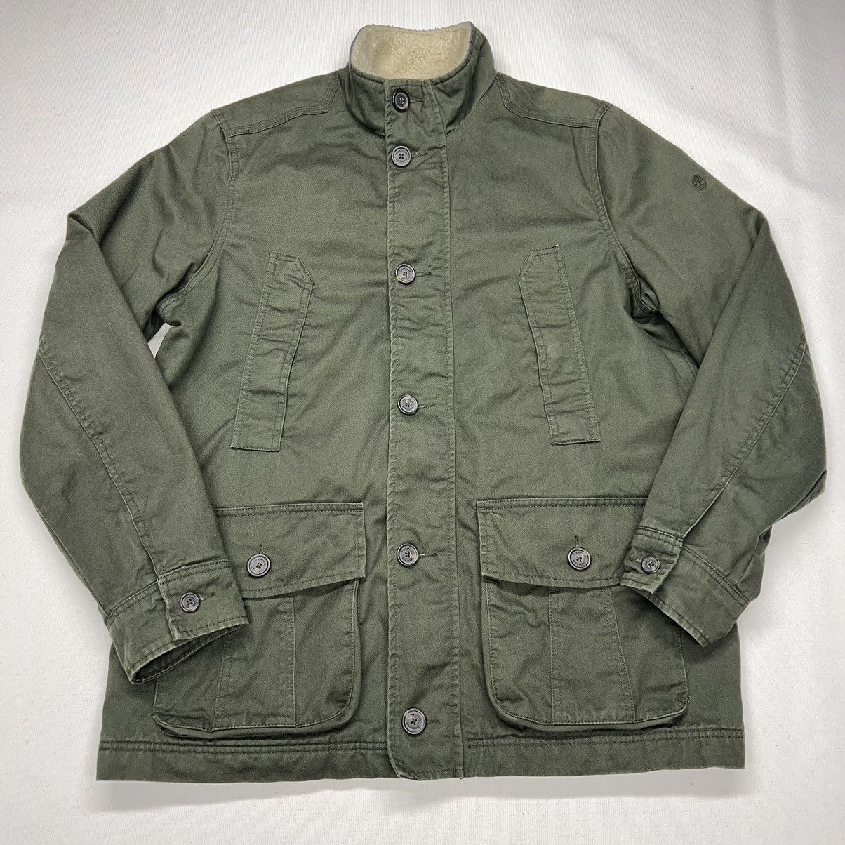 Timberland Timberland Jacket Green Cargo Quilted Lined Pocket Button Size US L / EU 52-54 / 3 - 1 Thumbnail