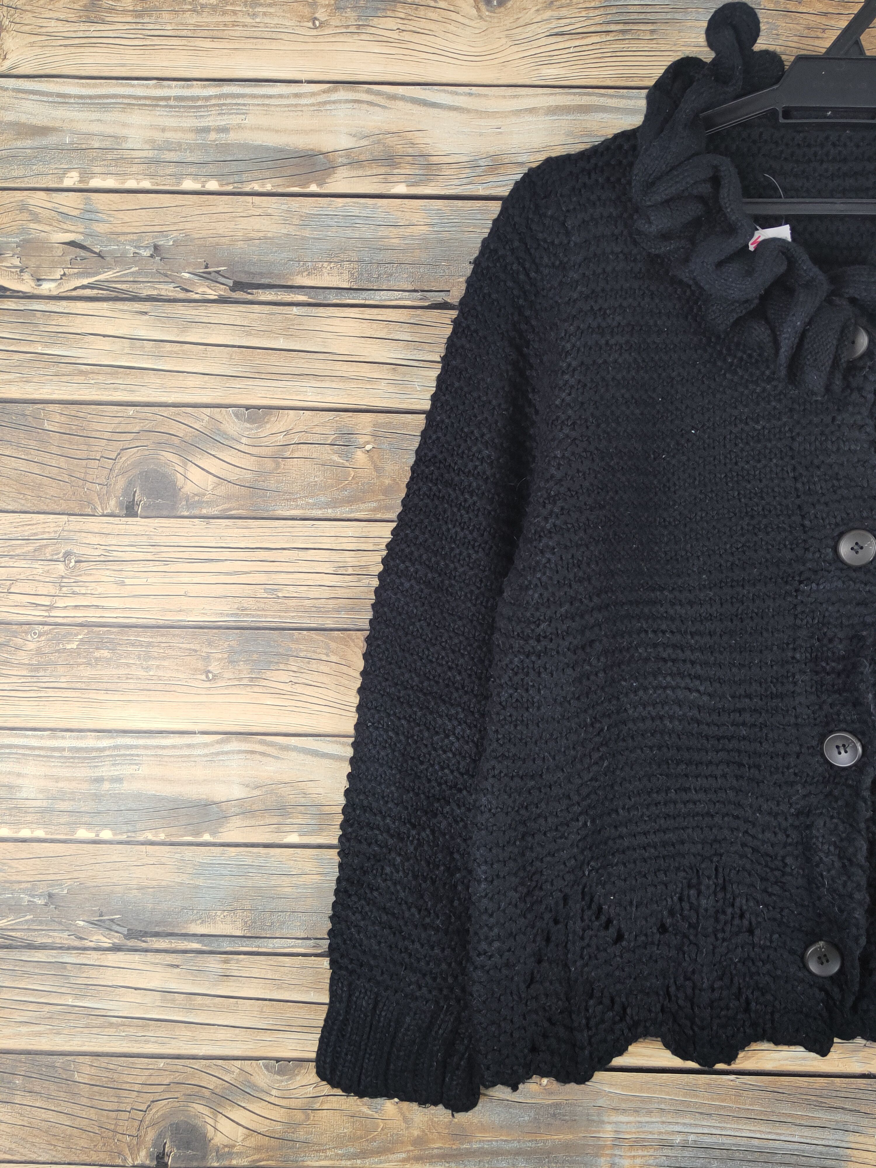 Homespun Knitwear × Japanese Brand J.M.J.K Black Knitwear Cardigan #W1086 Size L / US 10 / IT 46 - 3 Thumbnail