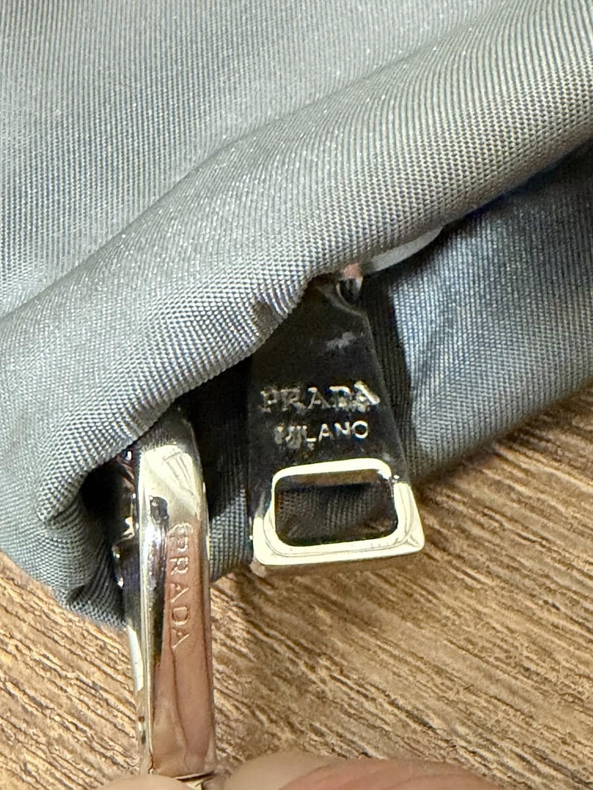Prada Prada Tessuto Gray Nylon Tattoo Heart Gem Stud Shoulder Bag Size ONE SIZE - 9 Thumbnail