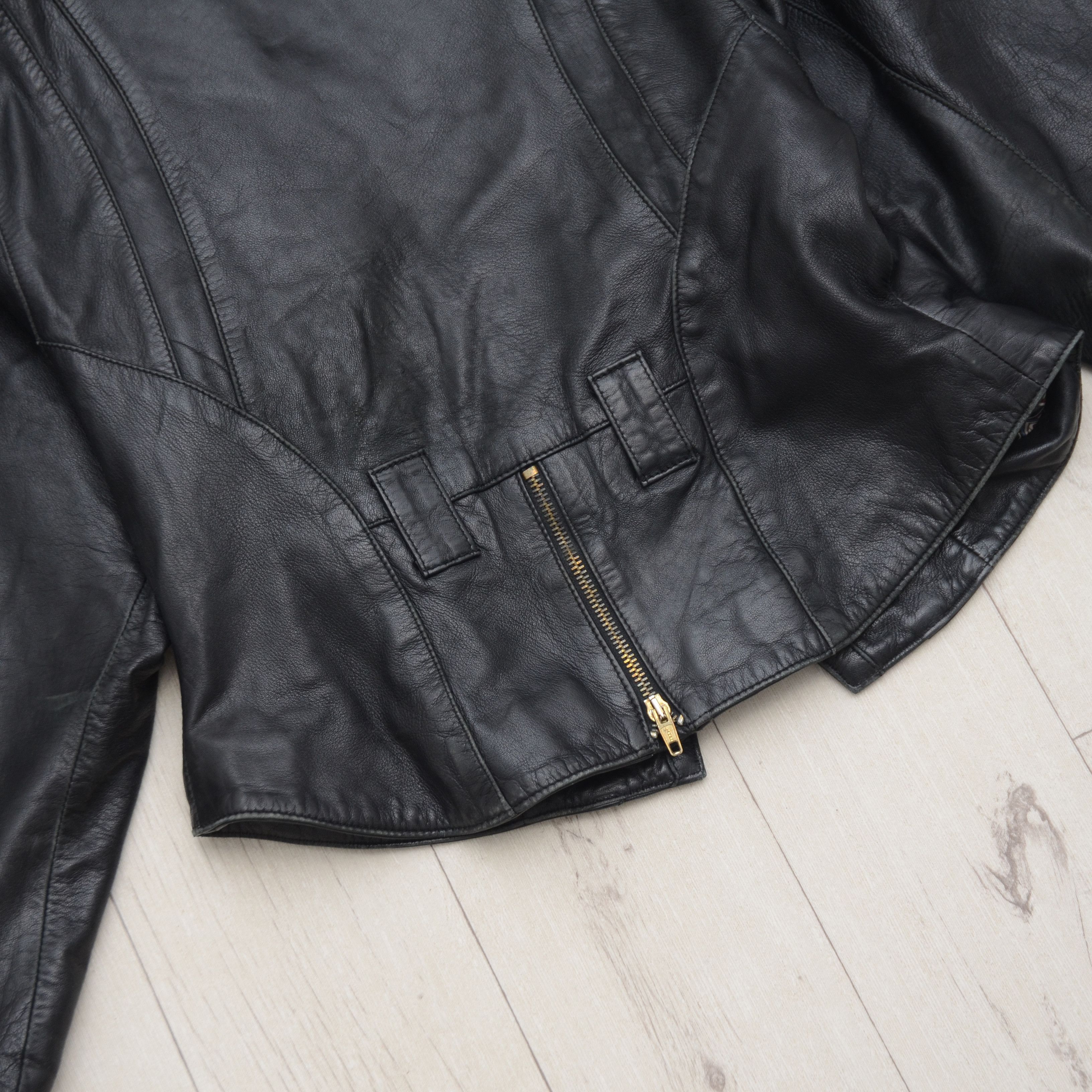 Japanese Brand Vintage Cropped Y2k VENUS CUIR Sheepskin Leather Jacket Boho Size S / US 4 / IT 40 - 10 Thumbnail