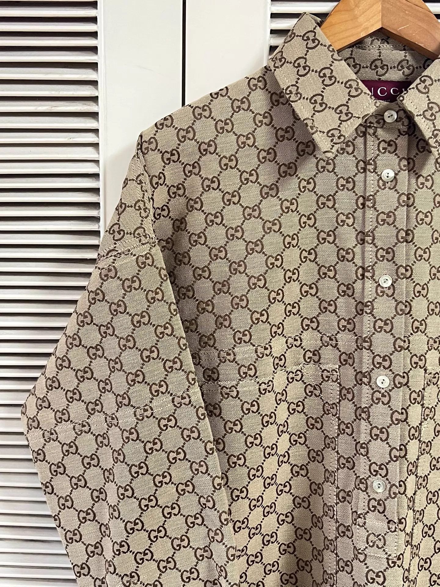 Gucci Gucci 42 EU GG Monogram Long-Sleeve Shirt Mint Size M / US 6-8 / IT 42-44 - 5 Thumbnail
