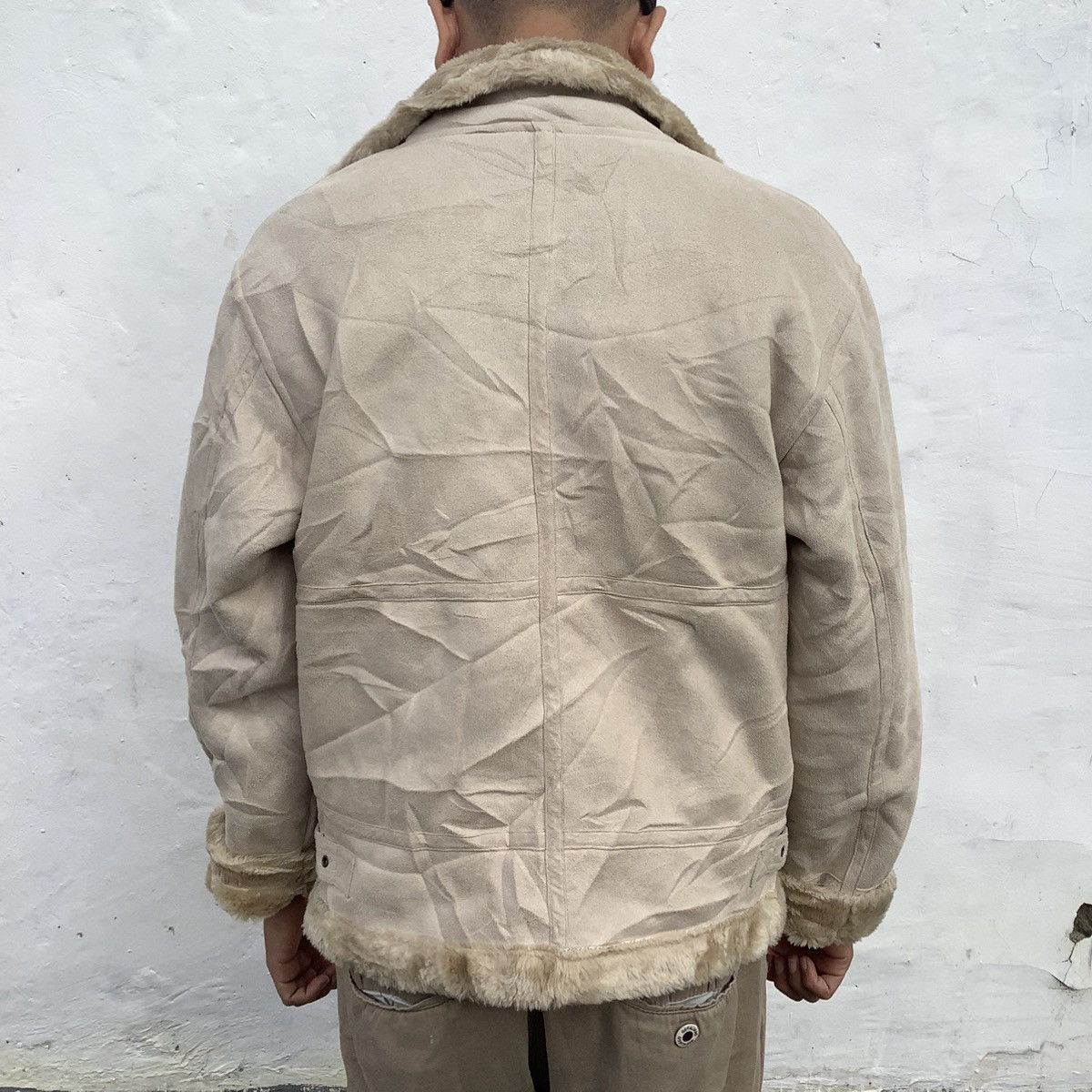 If Six Was Nine Bear USA Leather Sherpa Zip Up Fur Faux Jacket Size US M / EU 48-50 / 2 - 5 Thumbnail