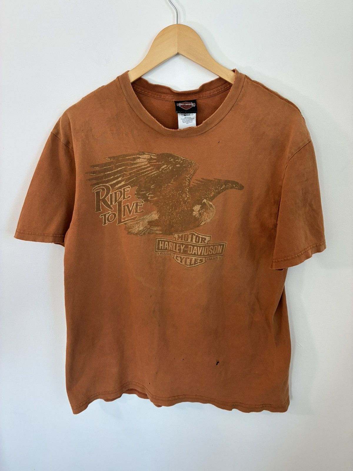 Harley Davidson Sun Faded Burnt Orange Harley Davidson Bald Eagle Tee Size US L / EU 52-54 / 3 - 1 Thumbnail