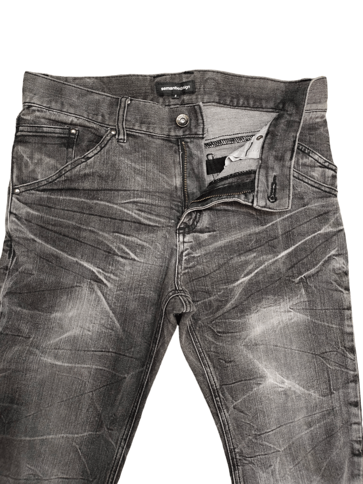 semanticdesign Semantic Design Japan Clawmark Curved Skinny Denim Pants Size US 30 / EU 46 - 9 Thumbnail