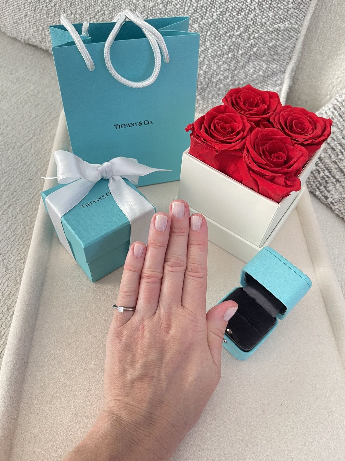 Tiffany & Co. Tiffany & Co. Platinum .31 Princess Cut Diamond Ring 4 $2880 Size ONE SIZE - 7 Thumbnail