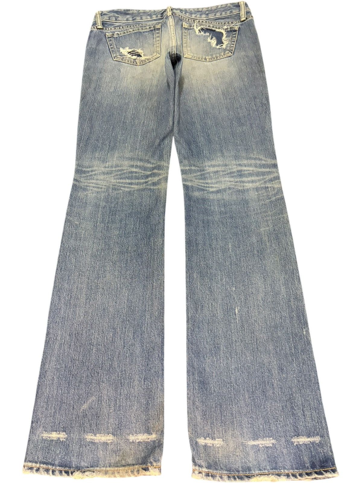 MOUSSY Vintage Japanese Moussy Sashiko Distress Bootcut Jeans Size 29" - 2 Thumbnail