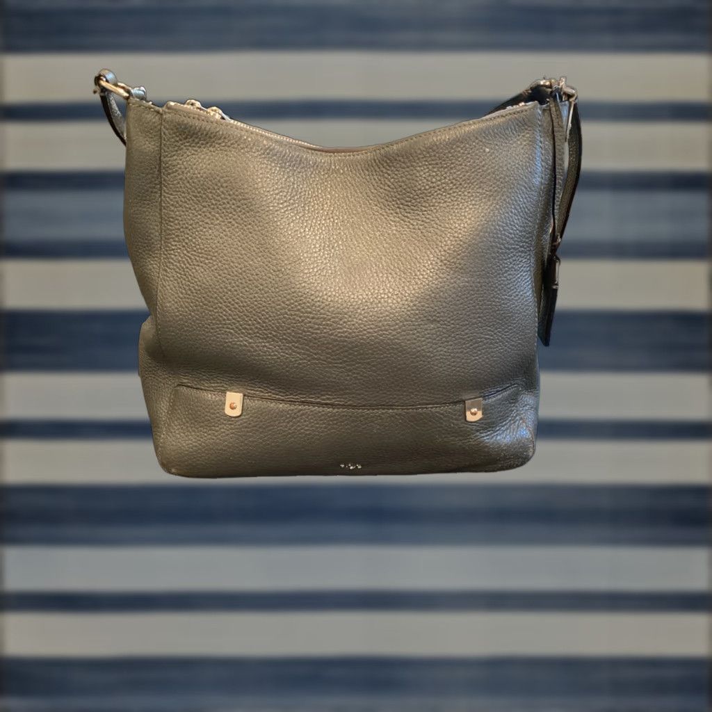 Ralph Lauren LAUREN RALPH LAUREN Metallic Leather Shoulder Bag Charm Fob Medium Gold Gray Womens Size ONE SIZE - 1 Thumbnail