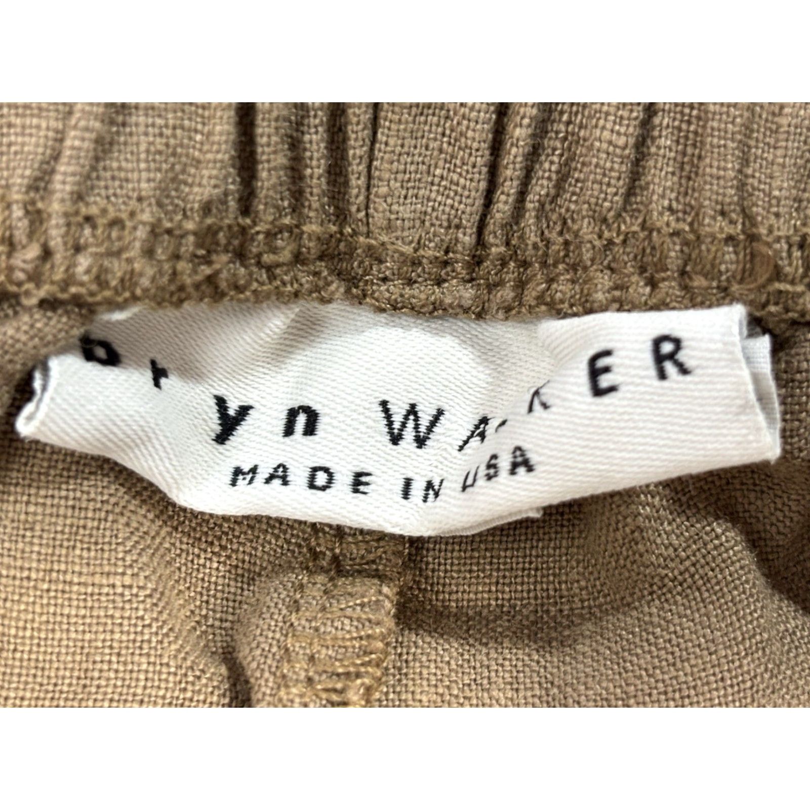 Vintage Bryn Walker Pants Womens XL Brown 100% Linen Tapered Ankle Elastic Waist USA Casual Size 40" / US 18 - 5 Thumbnail