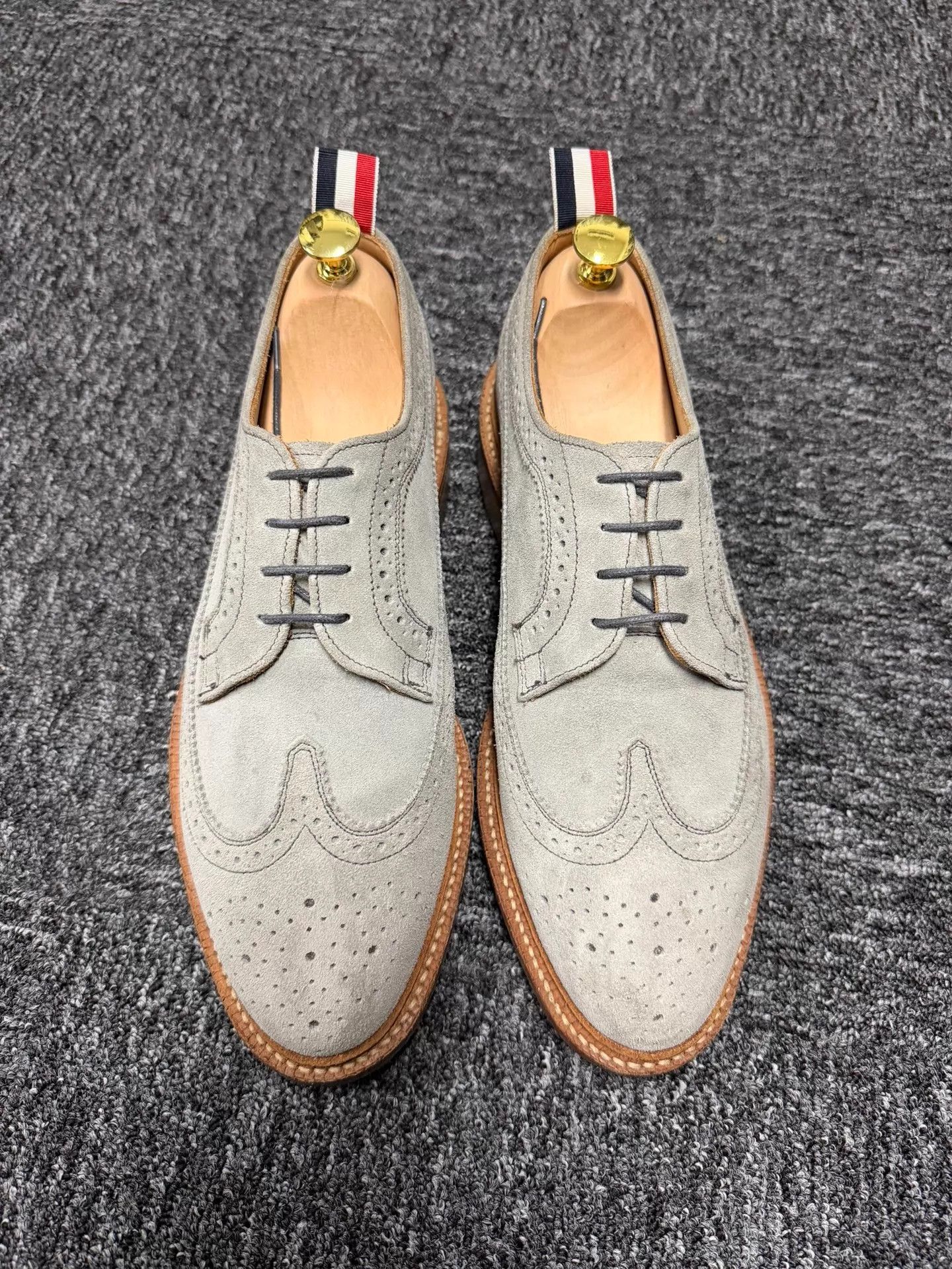 Thom Browne Thom Browne Men's Gray Suede Brogue US9 Shoes Size US 9 / EU 42 - 1 Thumbnail