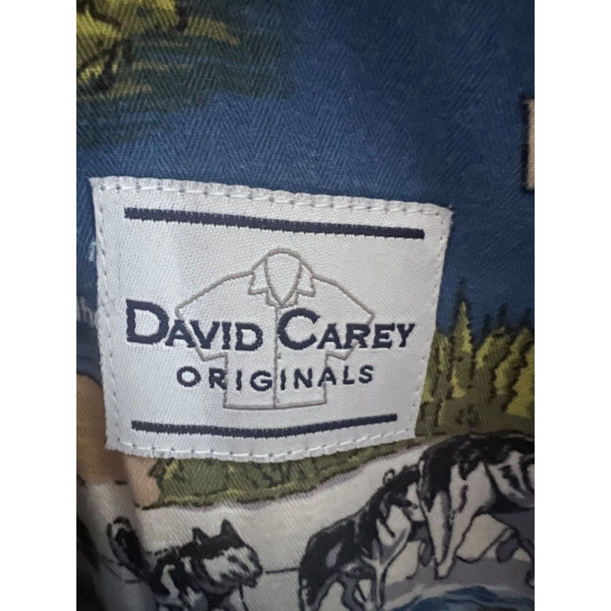 Vintage David Carey Vintage Blue Hawaiian Button Up Shirt Mediu Size US XXL / EU 58 / 5 - 6 Thumbnail