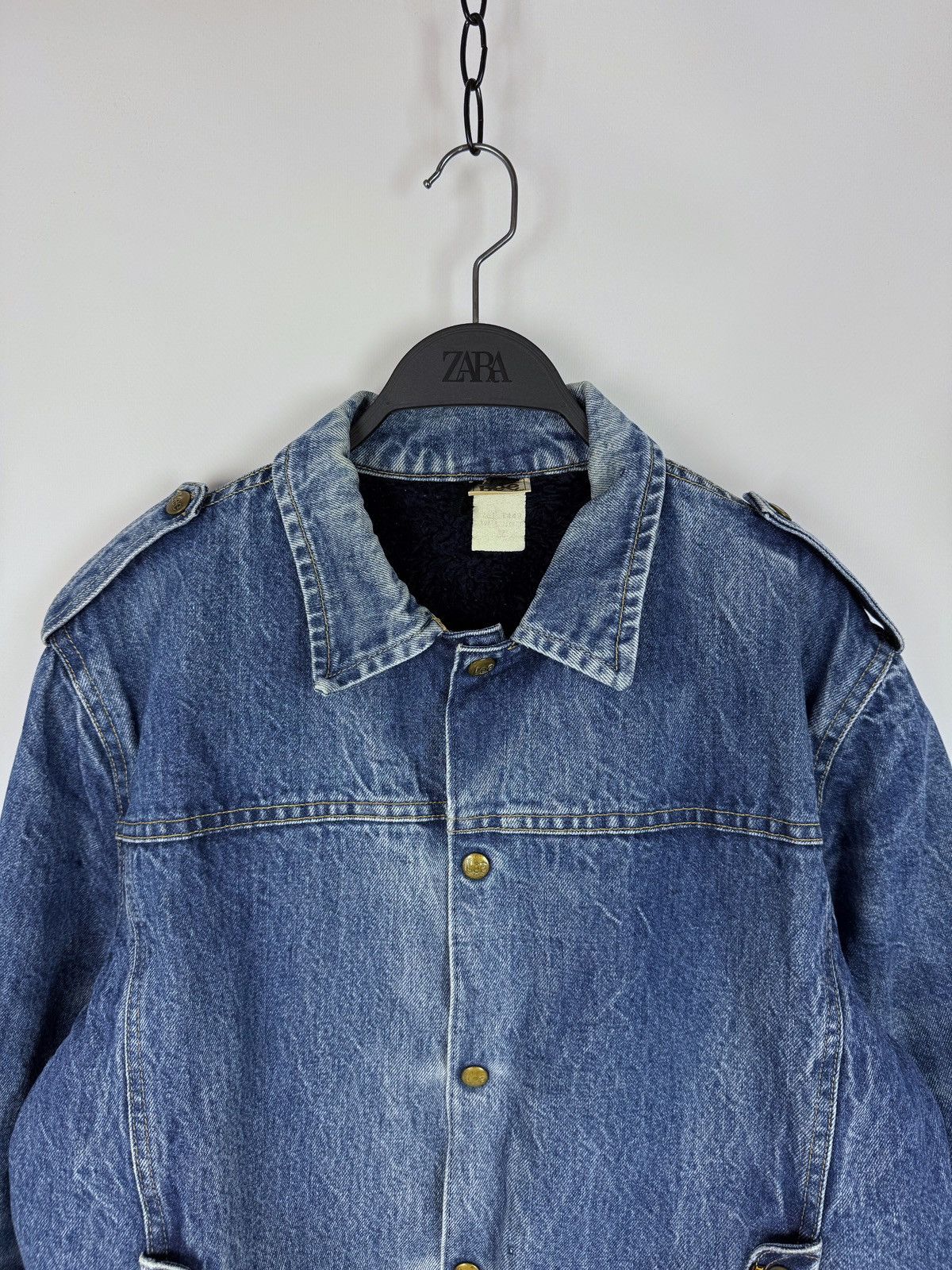 Lee 80’s Vintage Lee Roper Washed Denim Sherpa Jacket Size US L / EU 52-54 / 3 - 6 Thumbnail