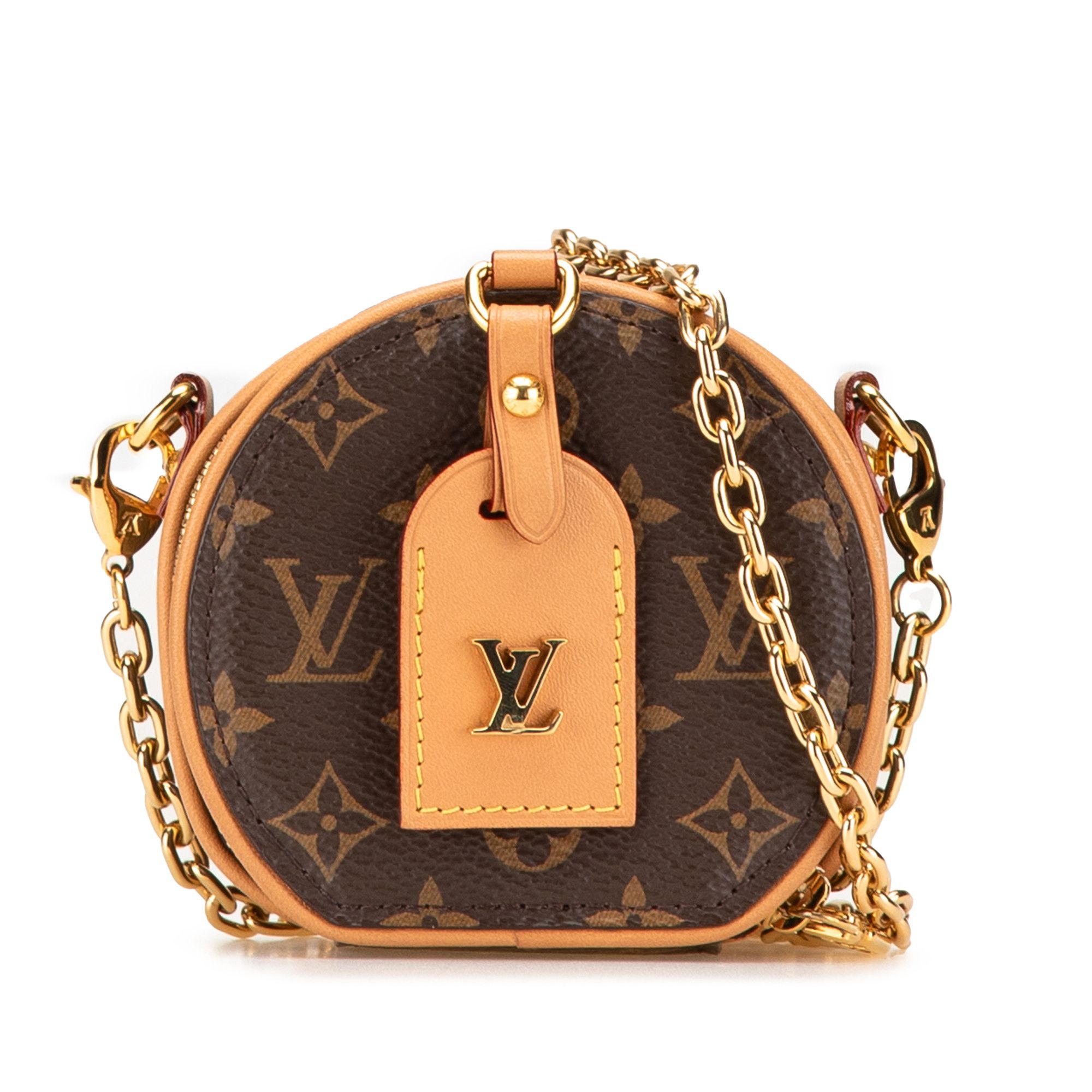 Louis Vuitton Monogram Mini Boite Chapeau Necklace Bag in Brown, Women's