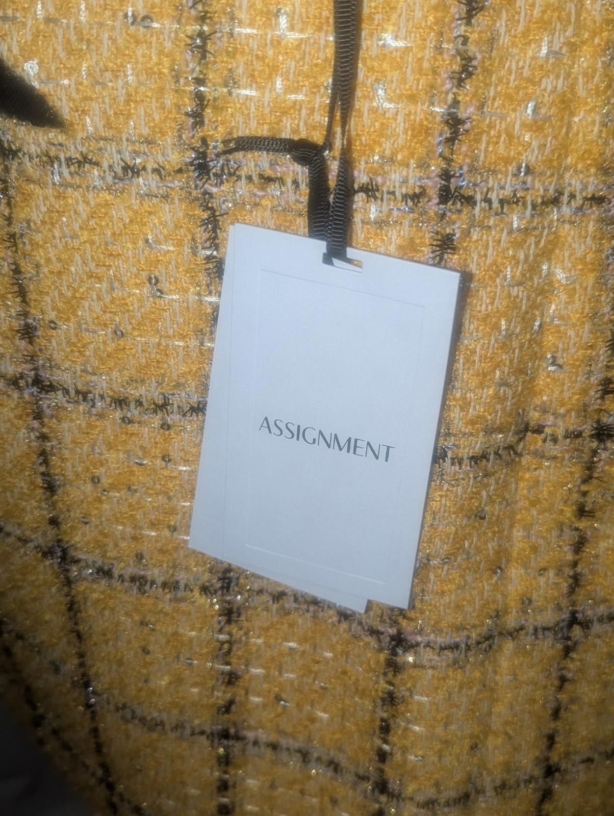 Designer New SOLD OUT NWT ASSIGNMENT Yellow Tweed Cady Skirt Outs SzM Size 32" / US 10 / IT 46 - 9 Thumbnail