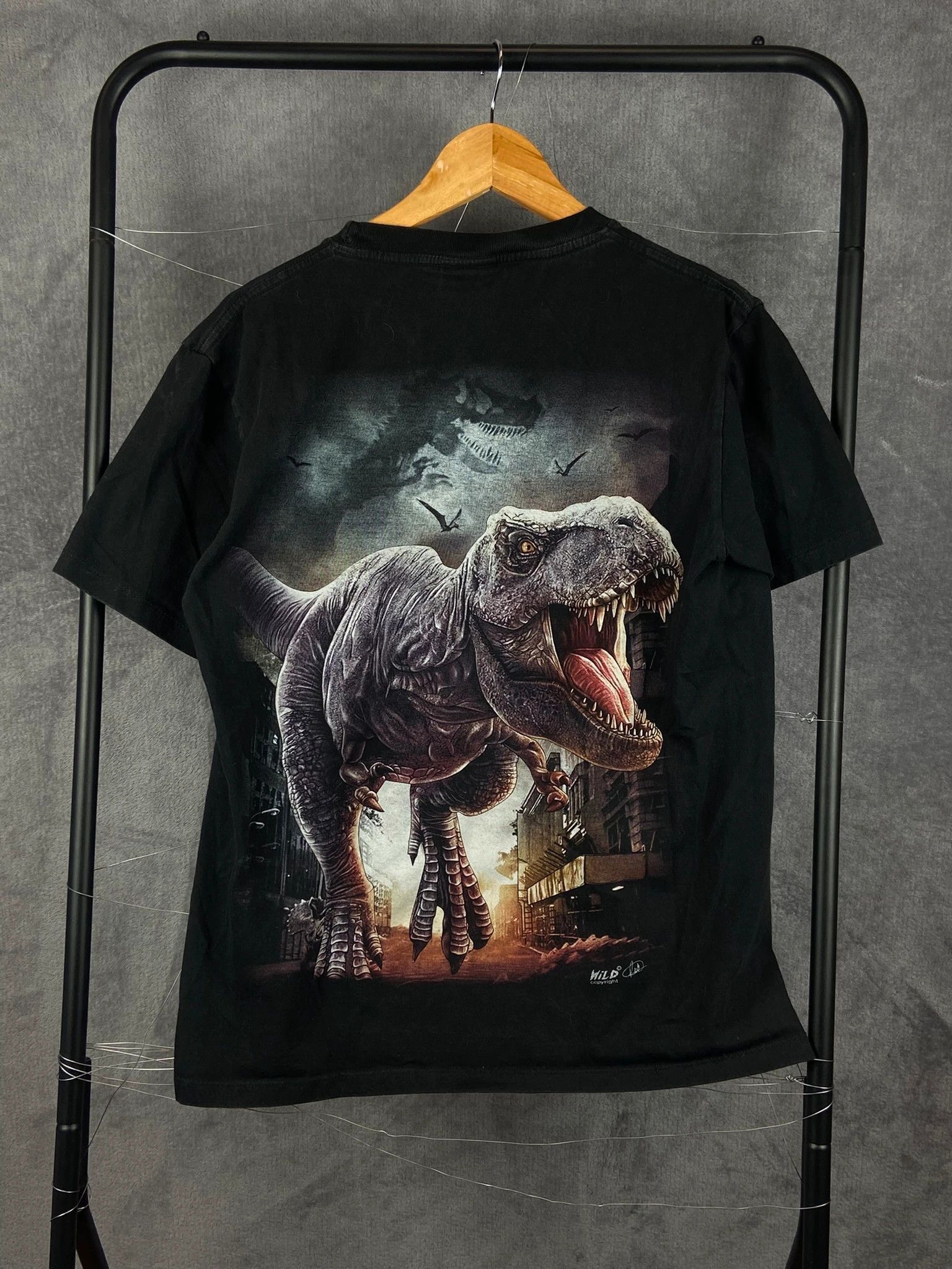 Vintage Wild USA dinosaur T-Rex 3D graphic t-shirt black size M Size US M / EU 48-50 / 2 - 4 Thumbnail