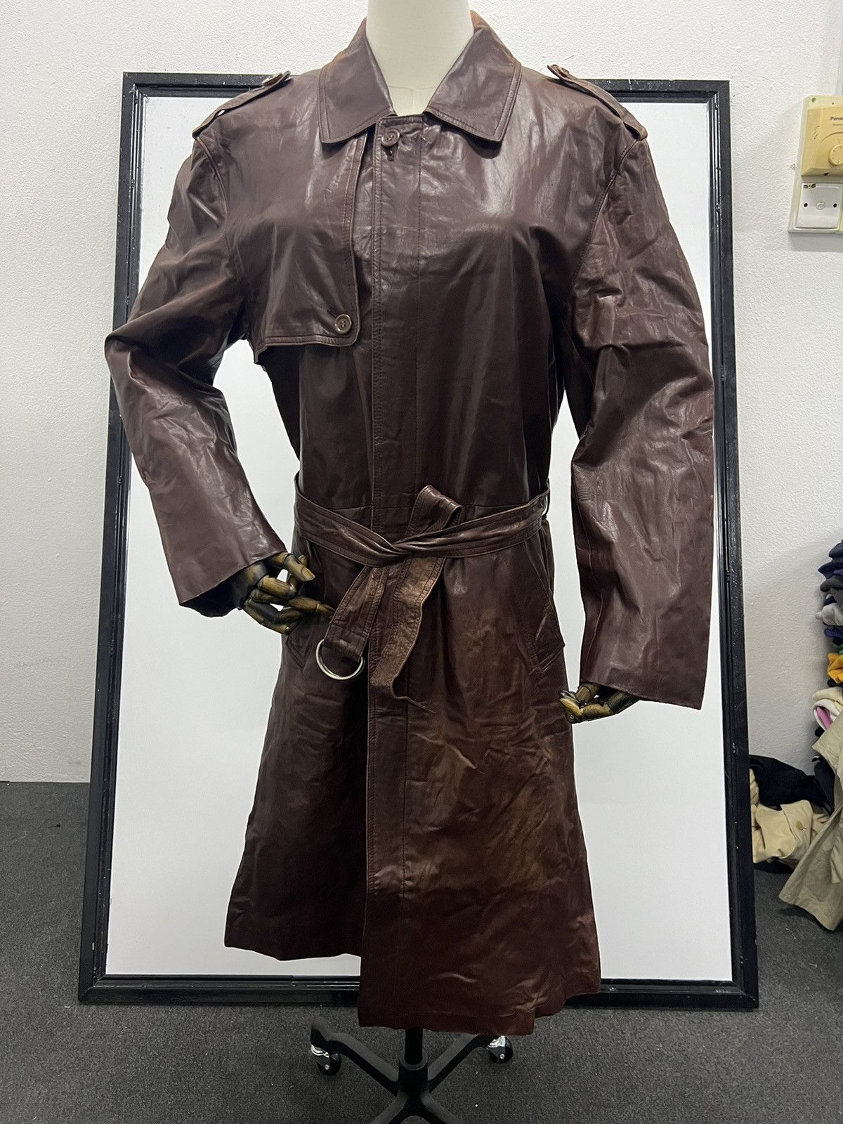Other 🔥 LEATHER URBAN INTERMEZZO TRENCH COAT Size US S / EU 44-46 / 1 - 1 Thumbnail