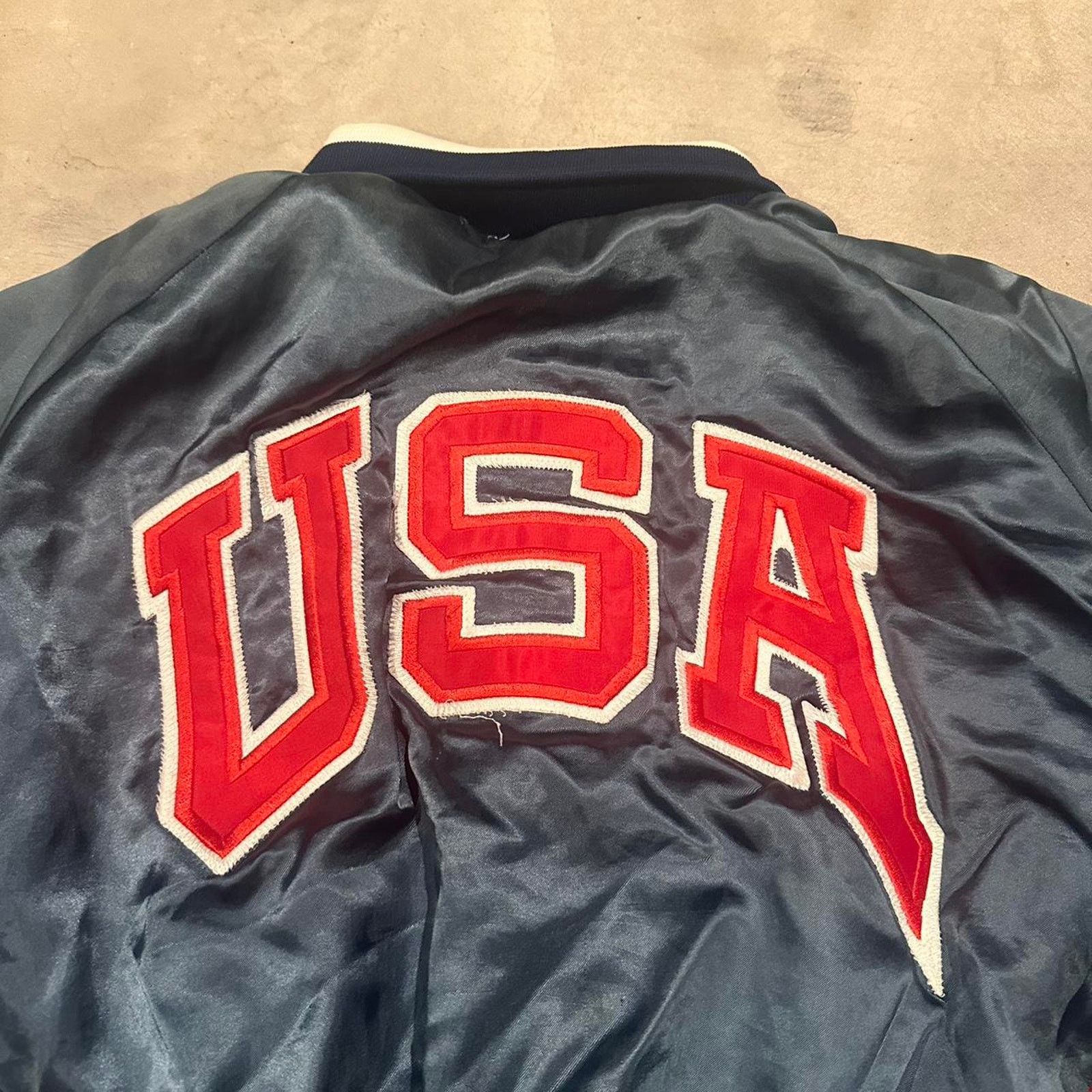 USA Olympics 80s United States Olympic Training Satin Bomber Jacket Size US XL / EU 56 / 4 - 2 Thumbnail