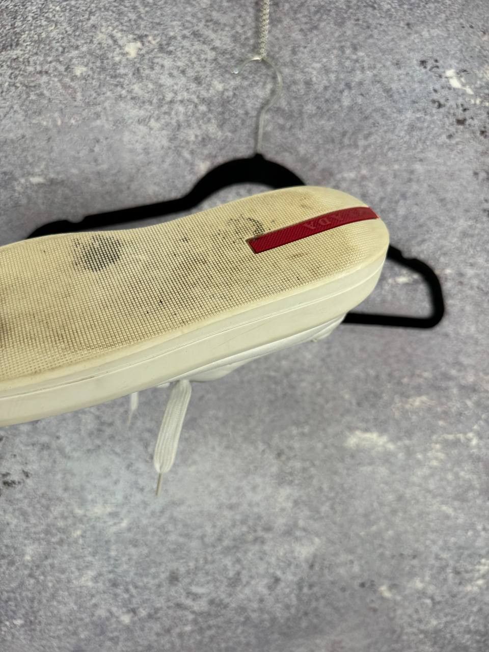 Prada × Vintage Prada Leather Lace-Up Sneakers White Women's 38 Size Size US 8 / IT 38 - 24 Thumbnail