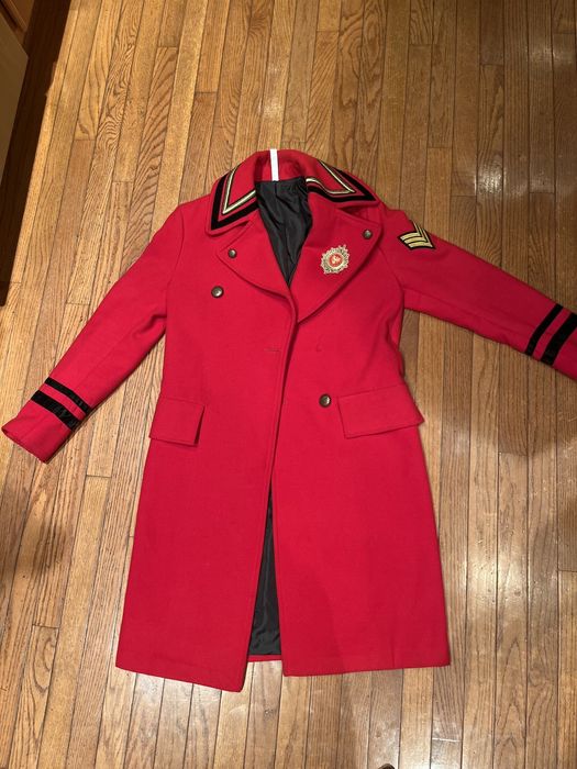 Zara red shop military coat