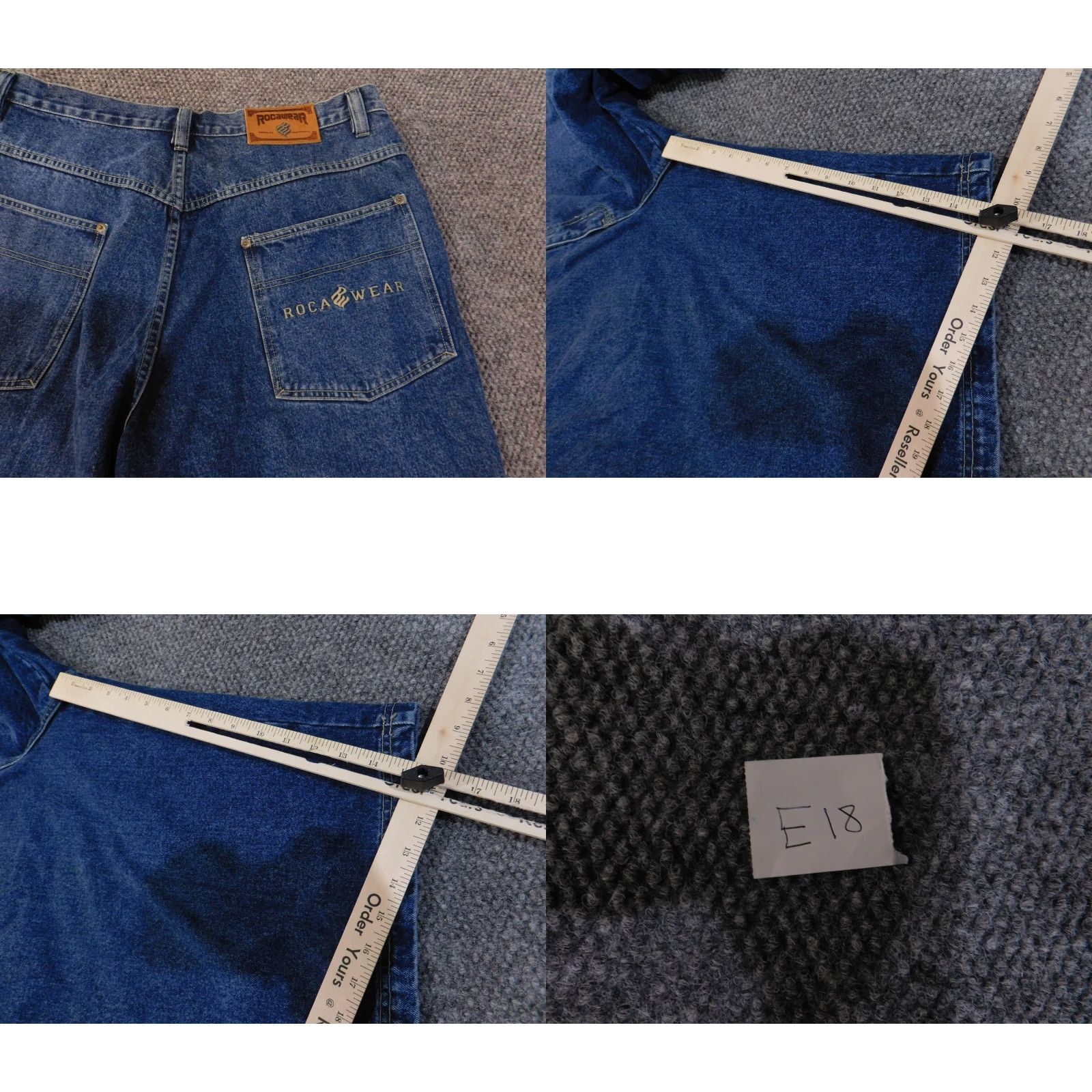 Rocawear Rocawear Shorts Mens 42 Blue Denim Baggy Hip Hop Jean Carpenter Embroidered Logo Size US 42 / EU 58 - 9 Thumbnail