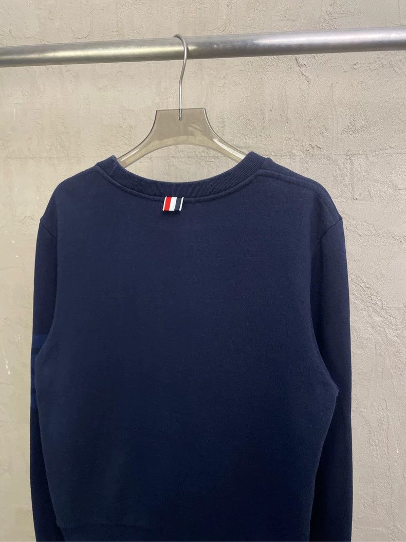 Thom Browne Thom browne Dark blue four-striped round-neck sweatshirt 25 Size US XS / EU 42 / 0 - 4 Thumbnail