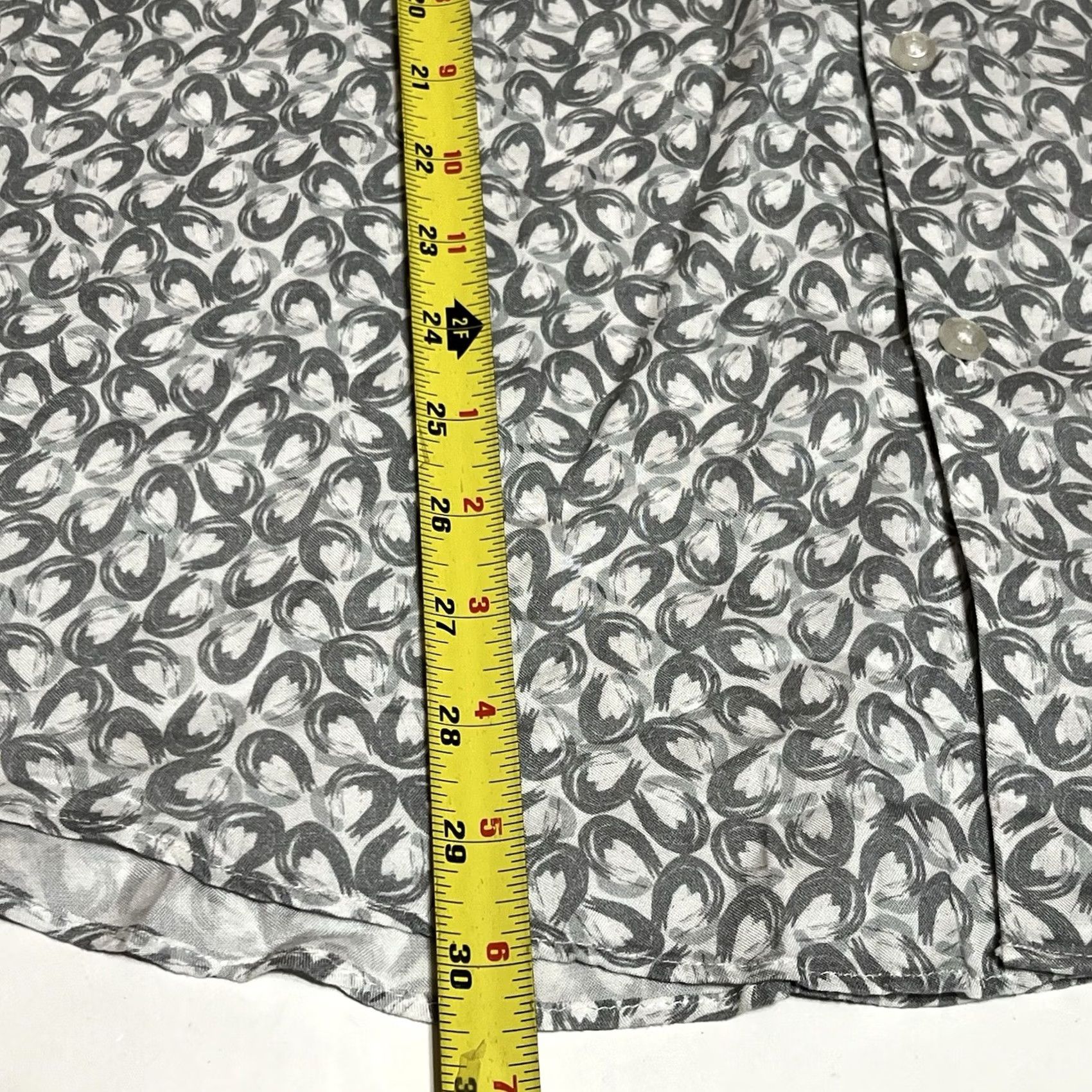 Hugo Boss HUGO BOSS Shirt Mens XL White Grey Ermo Slim Fit Button-Up Long Sleeve Geometric Pattern Multicolor Size US XL / EU 56 / 4 - 5 Thumbnail