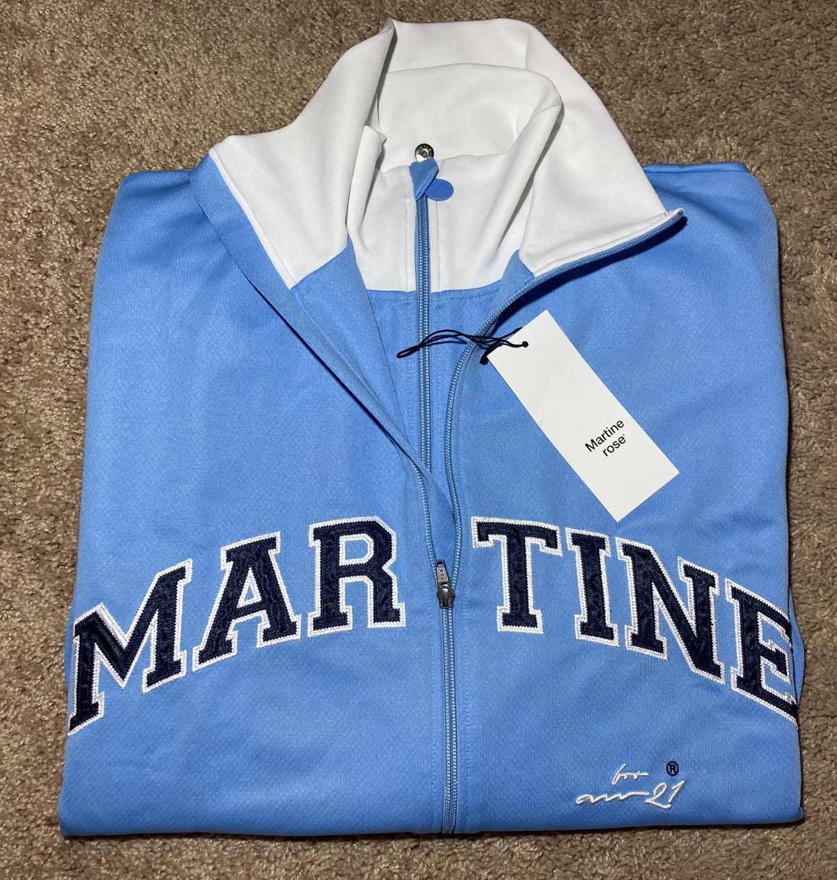 New AW21 Martine Rose Double Track Jacket Vest Logo Baby 90s