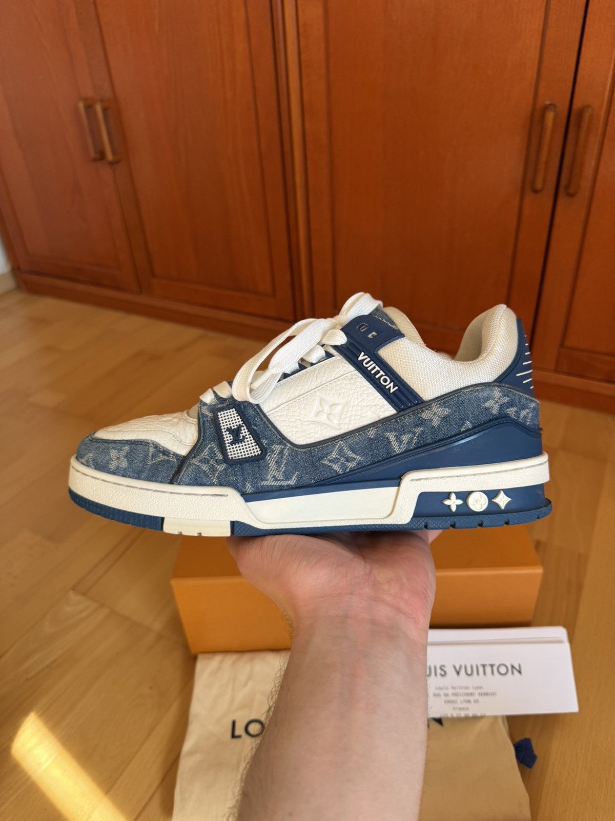 Louis Vuitton Louis Vuitton LV Trainer Blue Denim Size US 8.5 / EU 41-42 - 2 Thumbnail