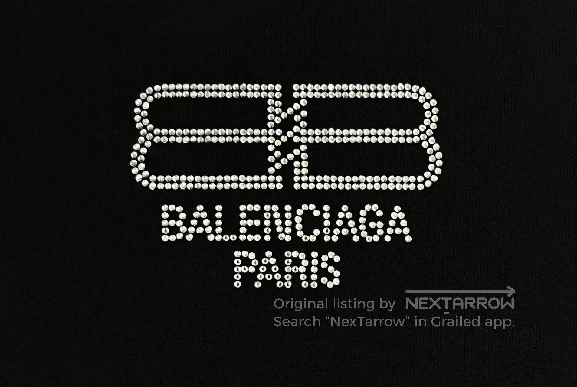 Balenciaga balenciaga black crystal logo short sleeve t. Size XS / US 0-2 / IT 36-38 - 4 Thumbnail