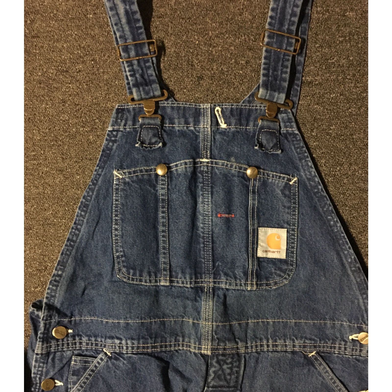 Carhartt VINTAGE Carhartt Overalls Denim 36/27 USA 90s Grunge Biker Workwear Western 80s Men's Jeans Long Inseam 27 Blue Size US 36 / EU 52 - 4 Thumbnail