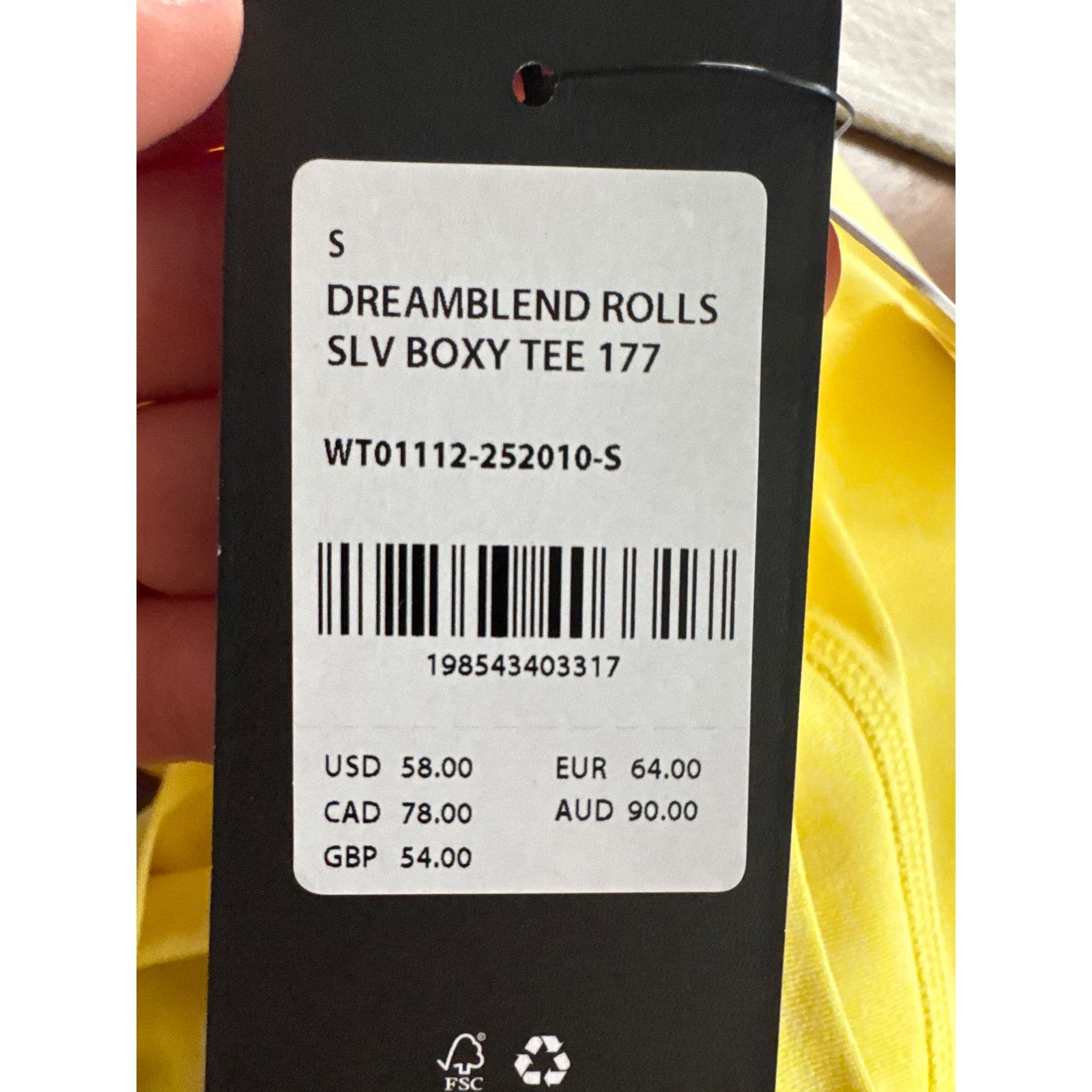 Peloton PELOTON Dreamblend Rolls Sleeve Boxy Cropped Tee 177 LEMON Size S / US 4 / IT 40 - 6 Thumbnail