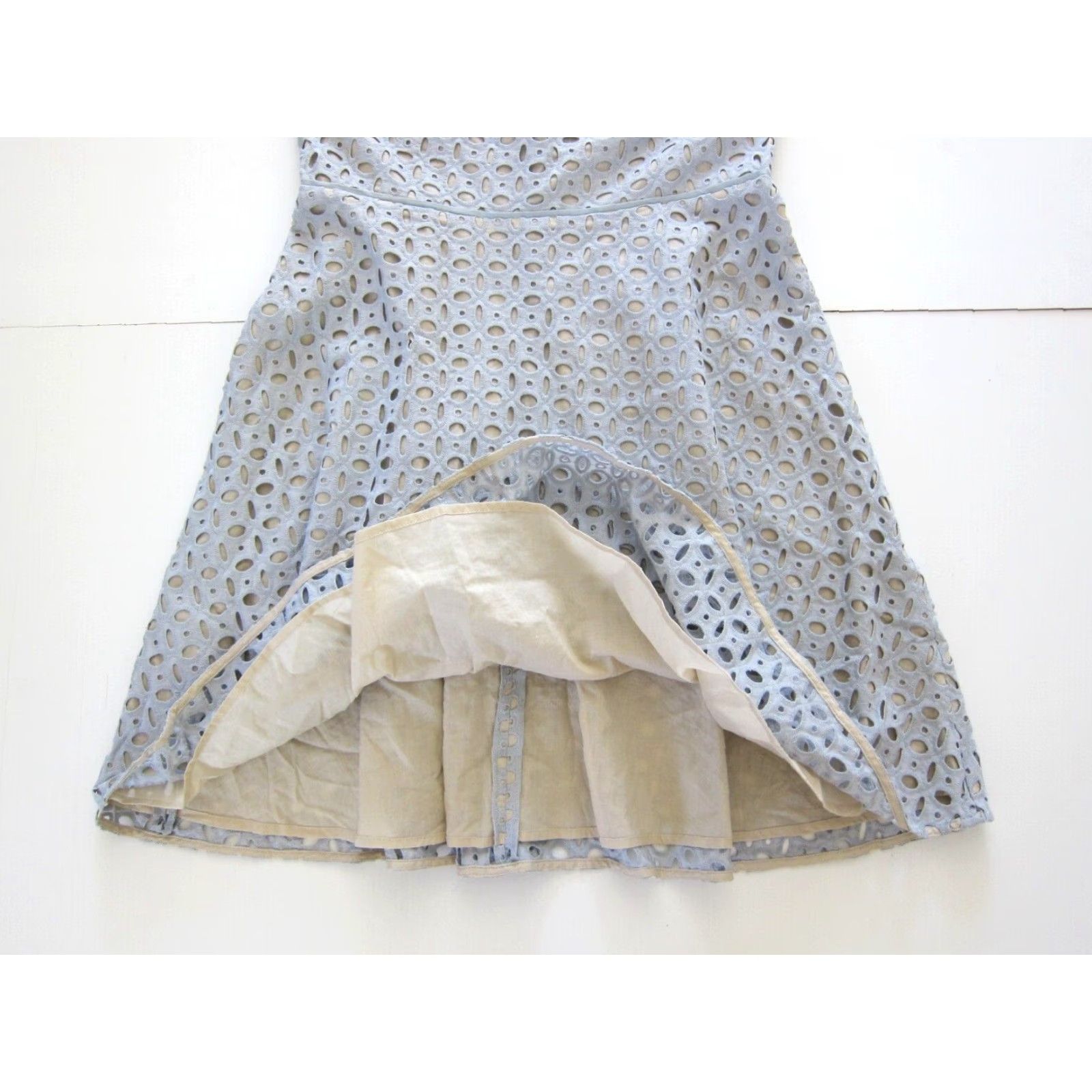 Loft Ann Taylor Loft Cotton Light Blue Floral Embroidered Sleeveless Tank Dress 4 Size S / US 4 / IT 40 - 7 Thumbnail