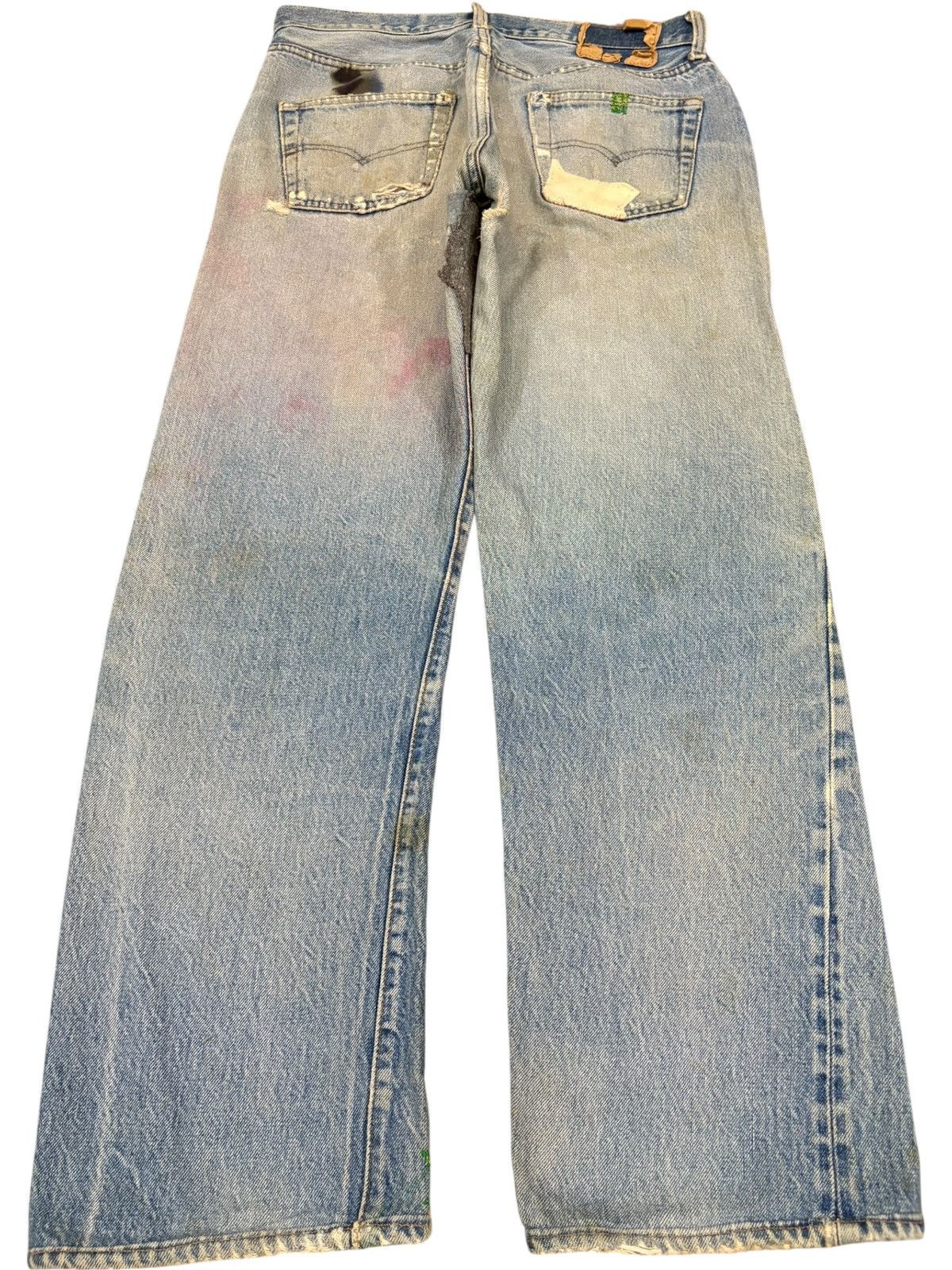 Levi's Vintage 70s Levis 501 Selvedge Hippie Baggy Jeans Button 524 Size US 33 - 3 Thumbnail