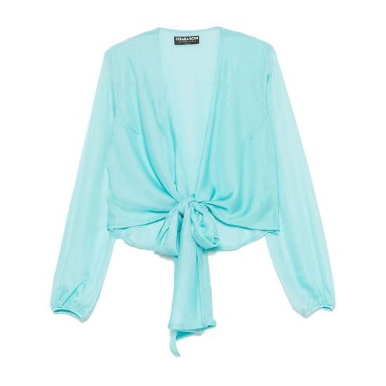 Chiara Boni CHIARA BONI Women Blouses TAKAO CHIFFON 550 BLUE Size M / US 6-8 / IT 42-44 - 1 Thumbnail