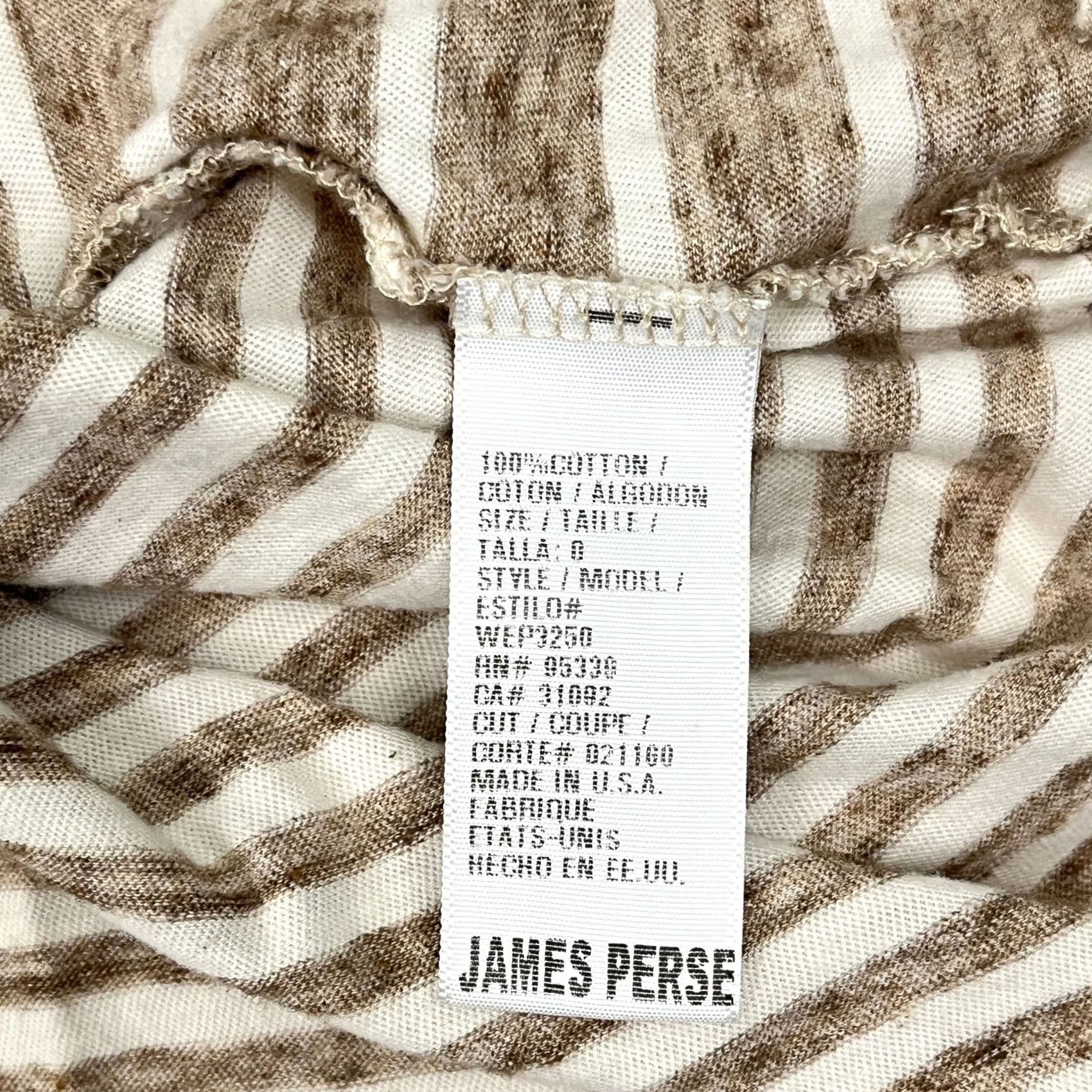 James Perse James Perse Blouse Womens XS Brown Striped Contrast Scoop Knit 3/4 Sleeve Casual Workwear Mens? Size XS / US 0-2 / IT 36-38 - 7 Thumbnail