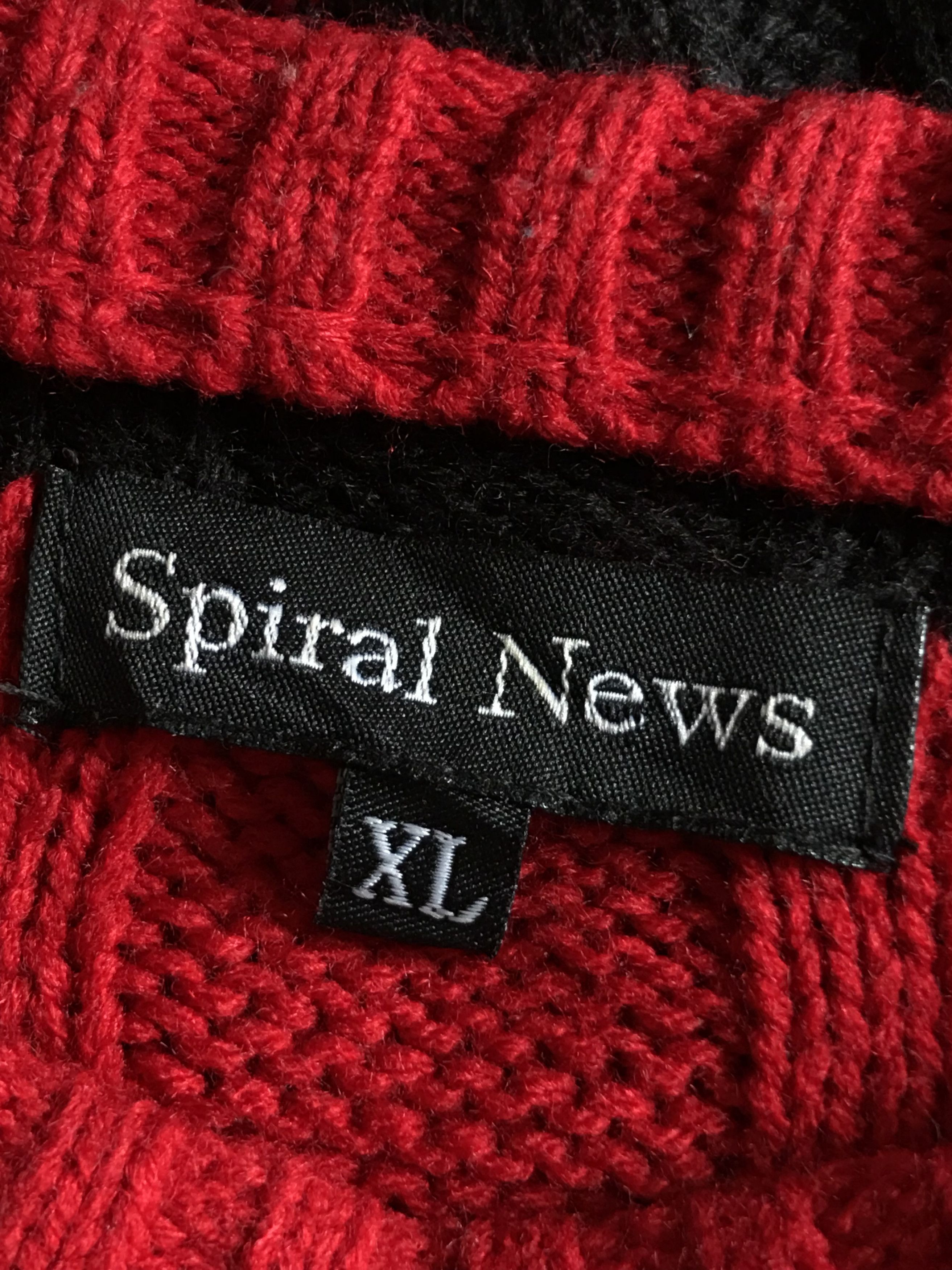 Hysteric Glamour × If Six Was Nine × Le Grande Bleu (L.G.B.) Spiral News Black Red Knitted Kurt Cobain Grunge Style Size US M / EU 48-50 / 2 - 5 Thumbnail