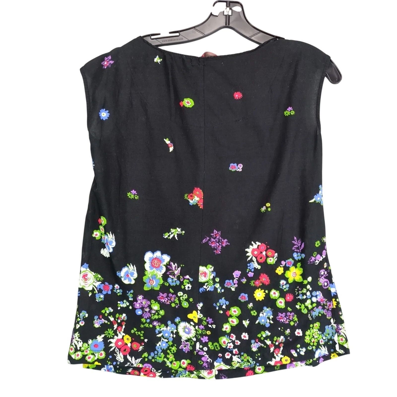 Anthropologie One September Black Floral Blouse Top Petite S Wildflower Size S / US 4 / IT 40 - 2 Thumbnail