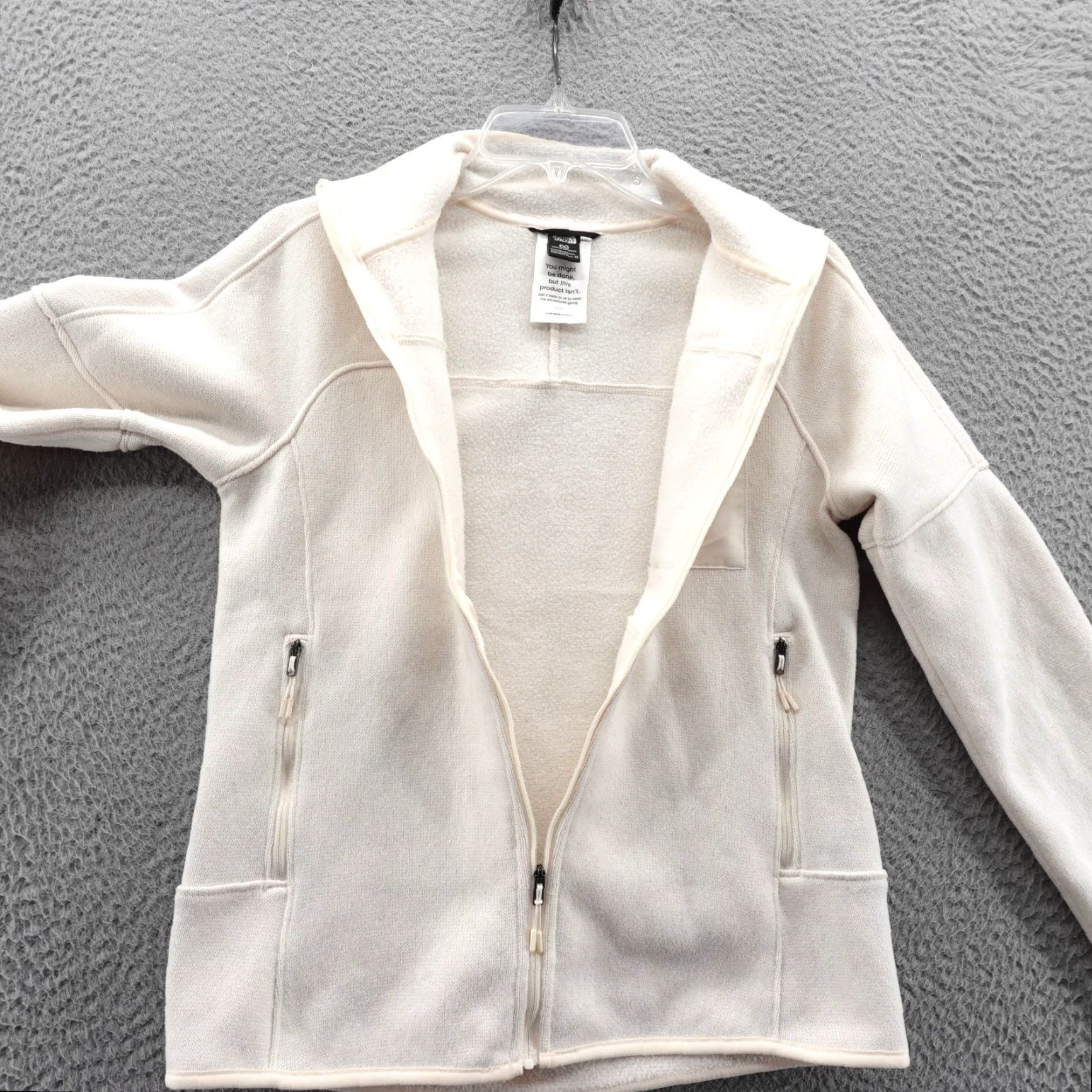 The North Face The North Face Womens XS Fleece Jacket Full Zip Mock Neck White Dune Cozy Size XS / US 0-2 / IT 36-38 - 6 Thumbnail