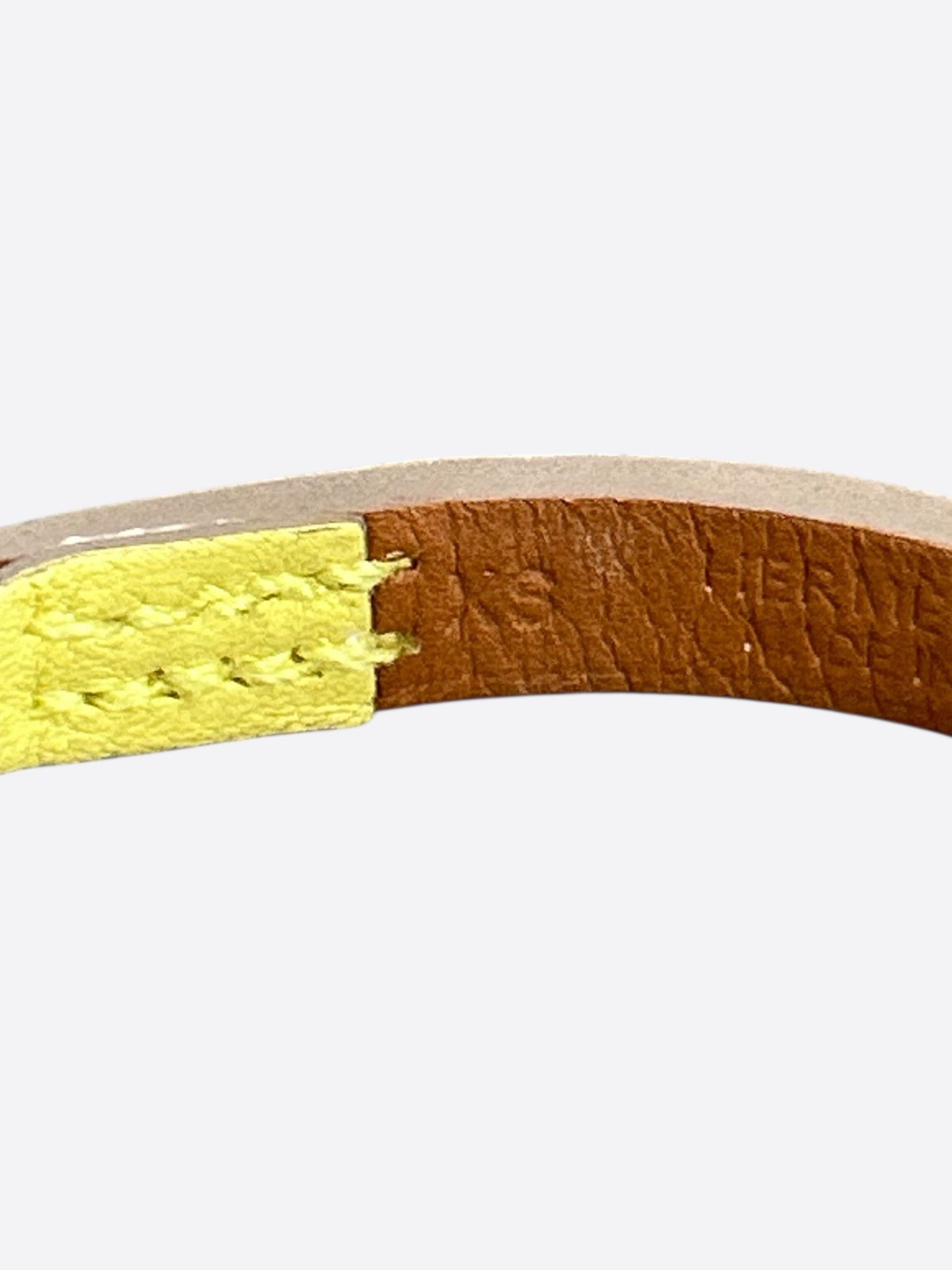 Hermes Yellow Swift & Palladium Hardware Mini Rivale Bracelet Size ONE SIZE - 3 Thumbnail