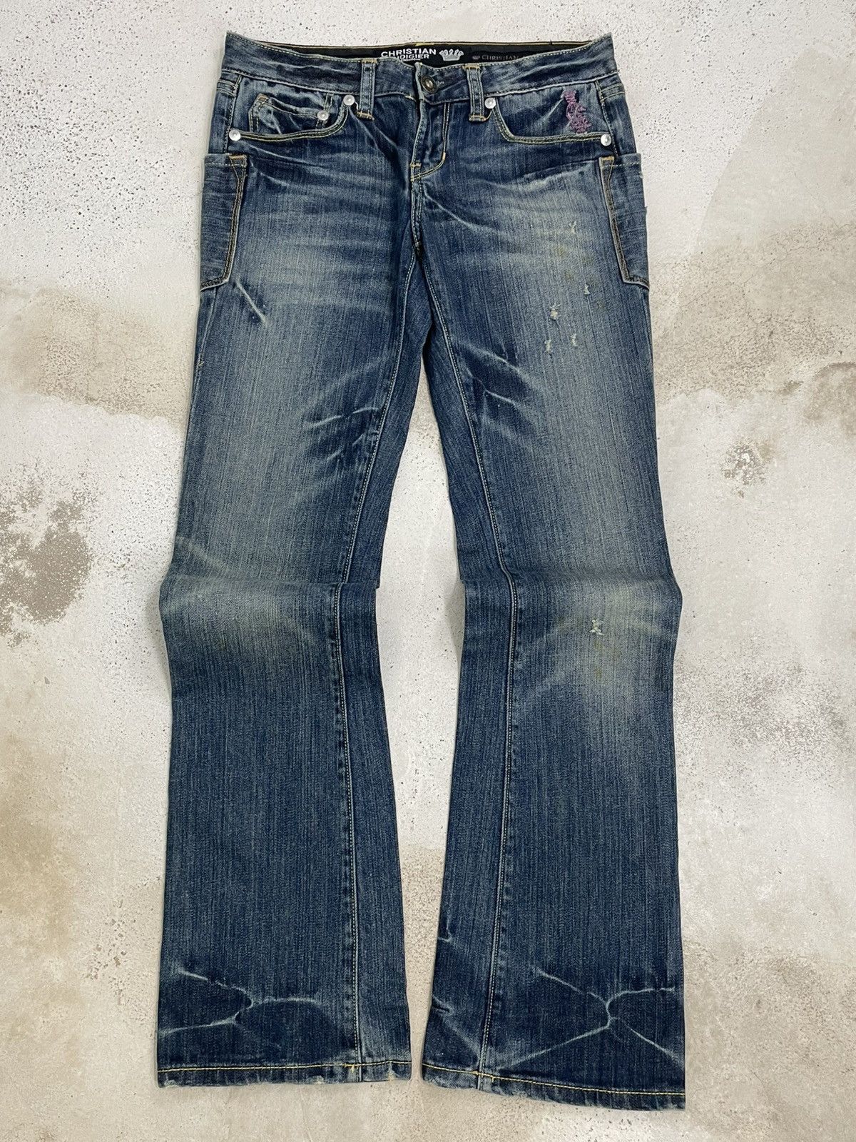 Christian Audigier Vintage Christian Audiger Embroidered Affliction Denim Size US 30 / EU 46 - 7 Thumbnail
