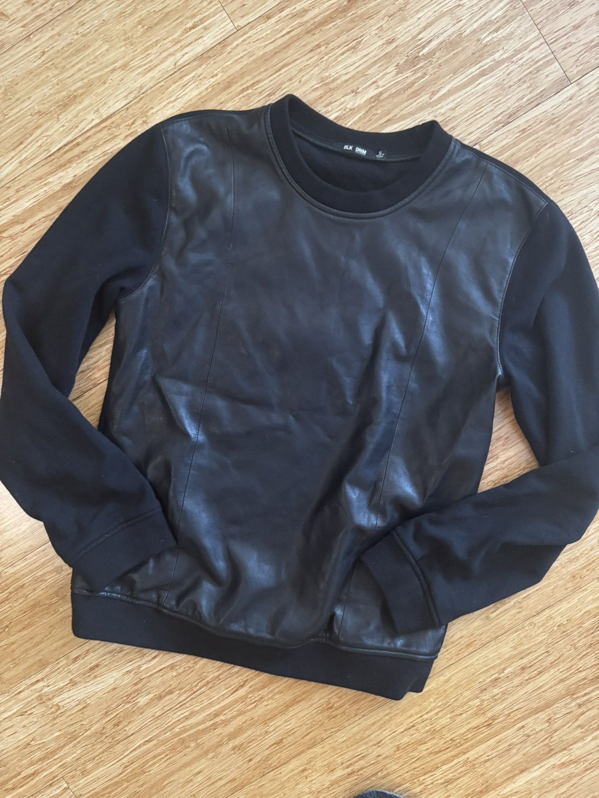 Blk Dnm Leather panel sweatshirt Size US M / EU 48-50 / 2 - 1 Thumbnail