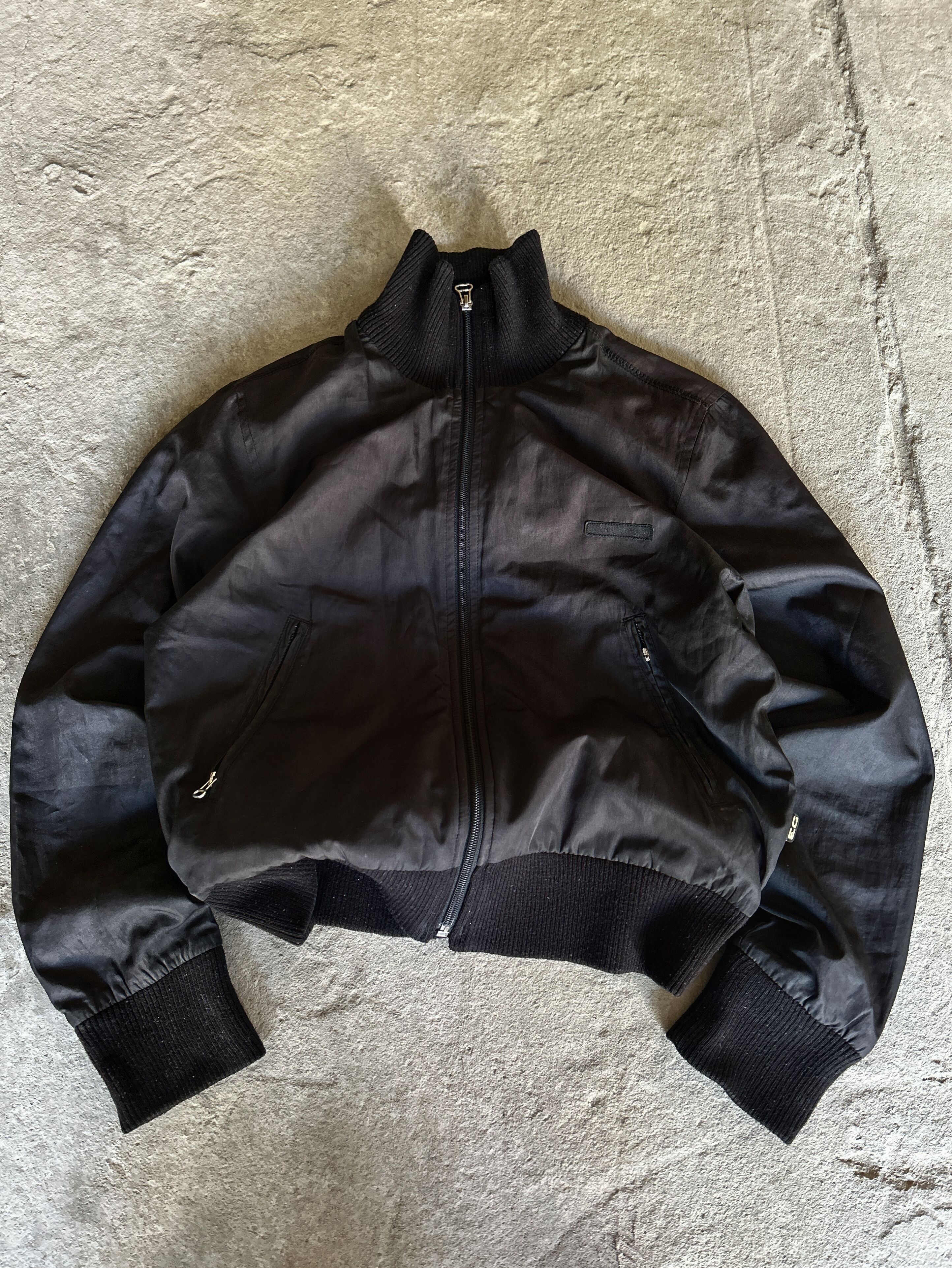 Japanese Brand Minimal Black Bomber Jacket Full Zip Casual Streetwear Style Size US M / EU 48-50 / 2 - 2 Thumbnail