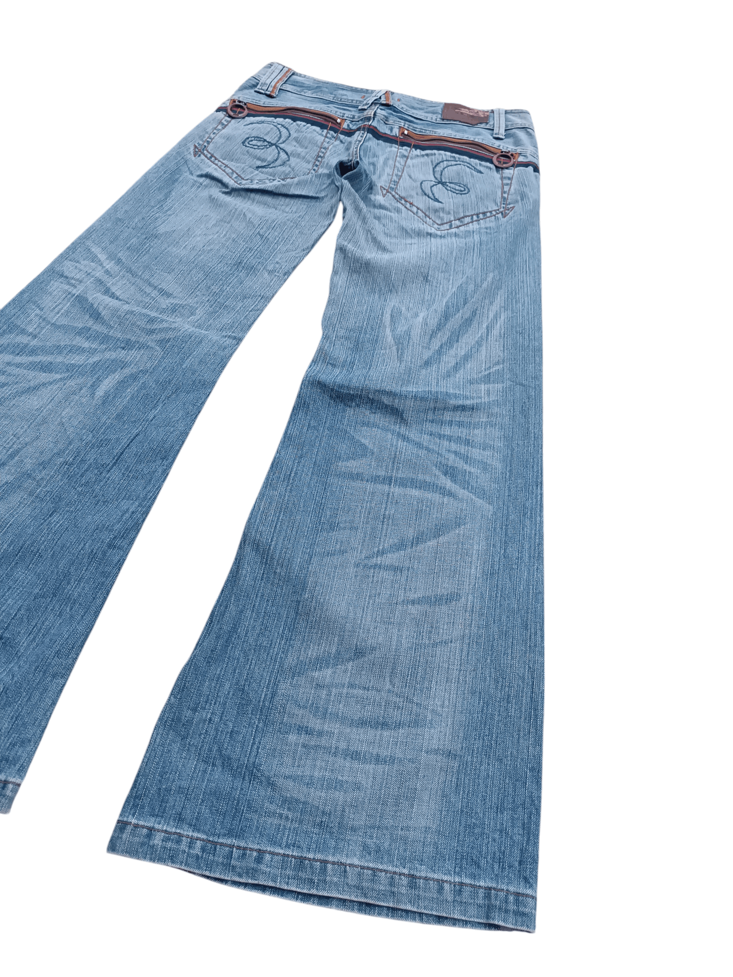 Japanese Brand SUPER FLARED🔥Et Boite Whiskers Faded Low Rise Boot Cut Size US 32 / EU 48 - 17 Thumbnail