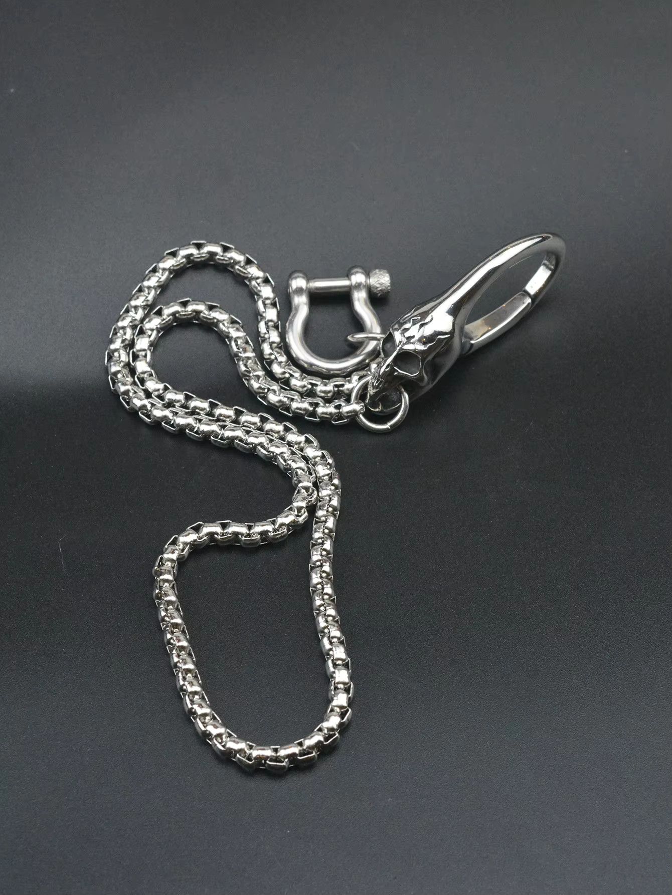 Jewelry Skull Snake Chain Jean Trousers Key Chain Street Waist Pant Size ONE SIZE - 1 Thumbnail